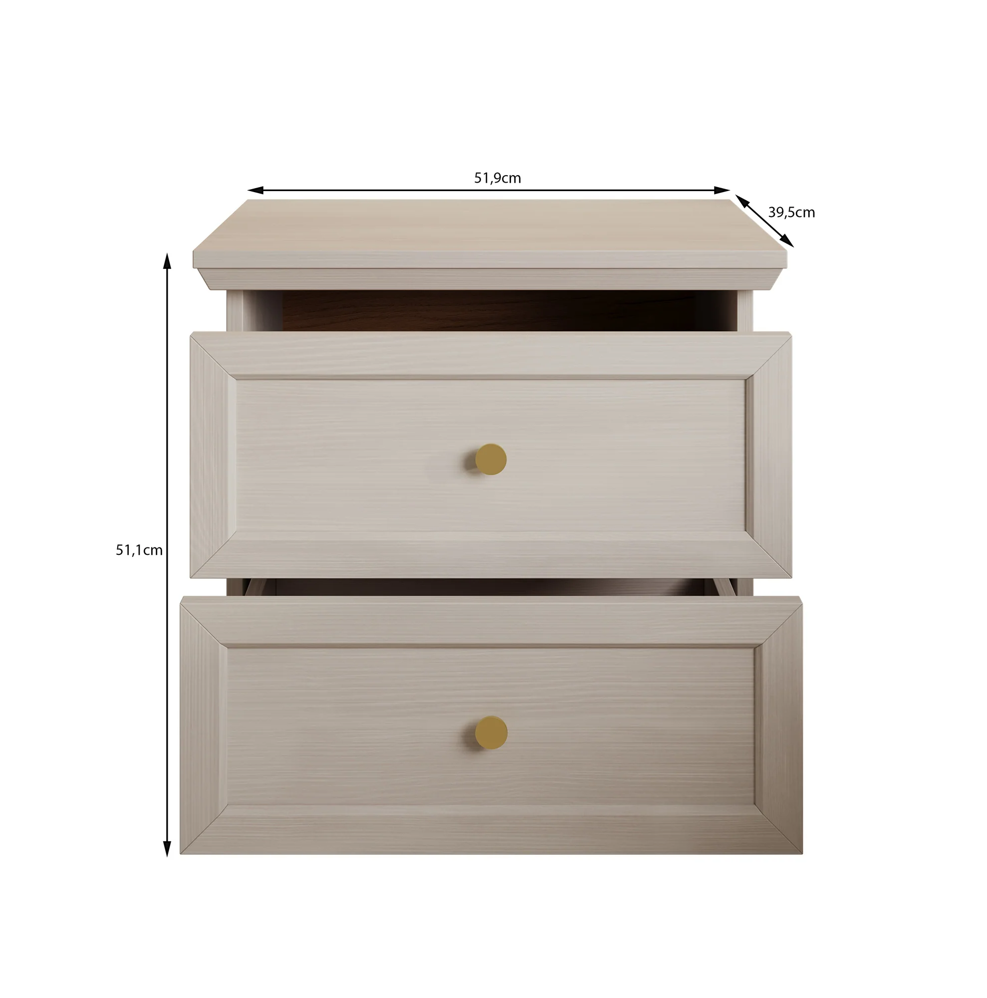 Leroy - Nachtkastje - Wit - 52x40x51 cm - Image 4