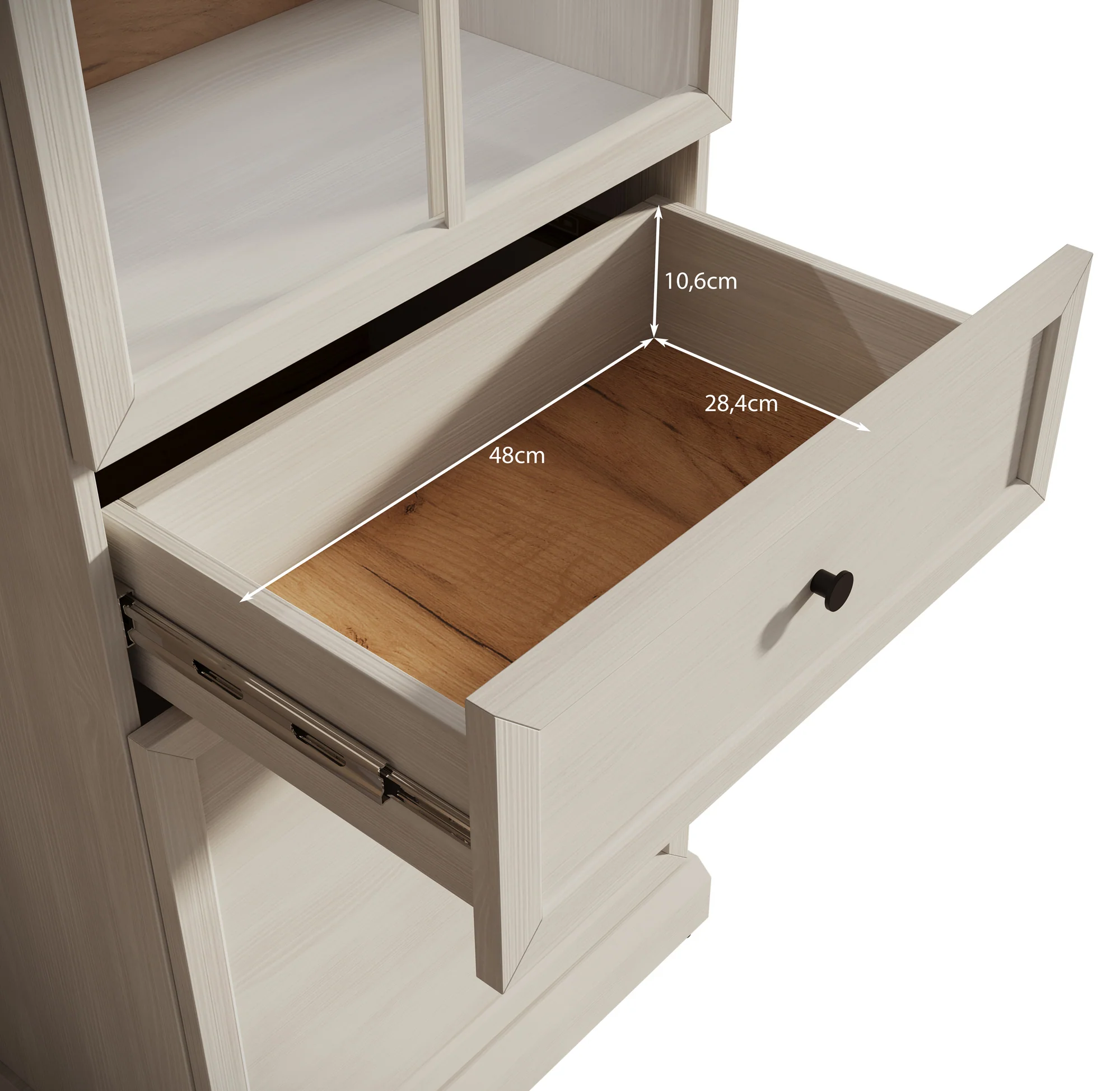 Leroy - Vitrinekast - Wit - 63x41x199 cm - Image 6
