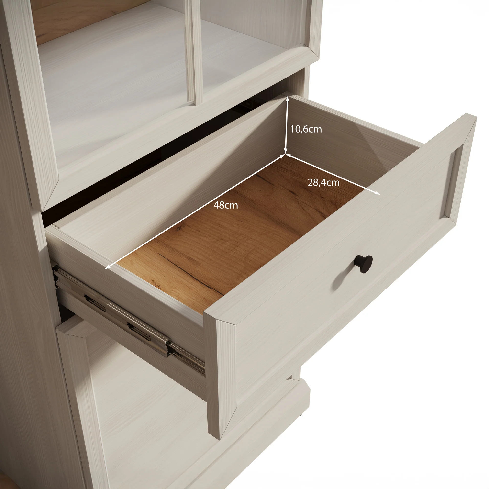 Leroy - Vitrinekast - Zwart - 63x41x199 cm - Image 6