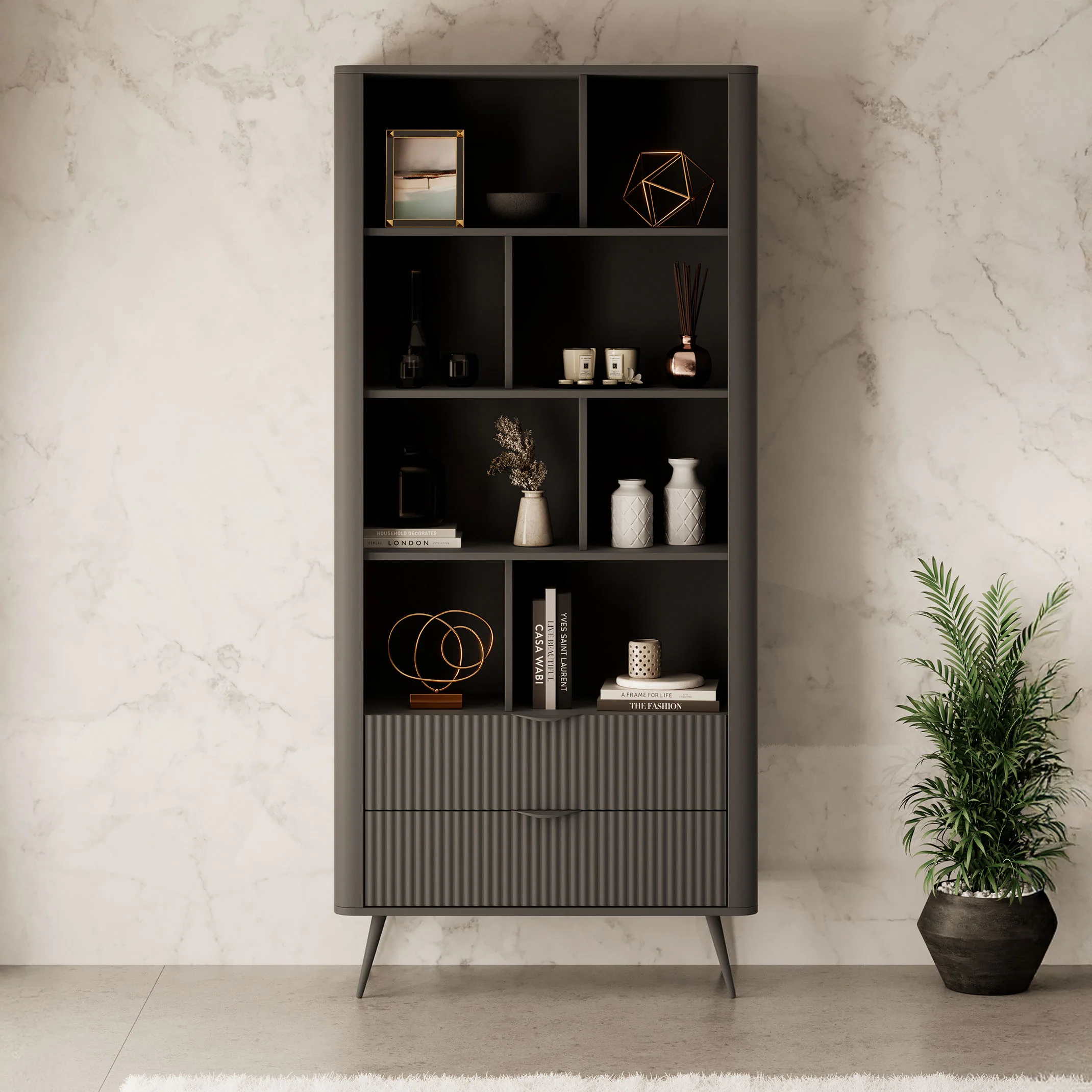 Lima - Boekenkast - Zwart - 88x38x194 cm - Image 3