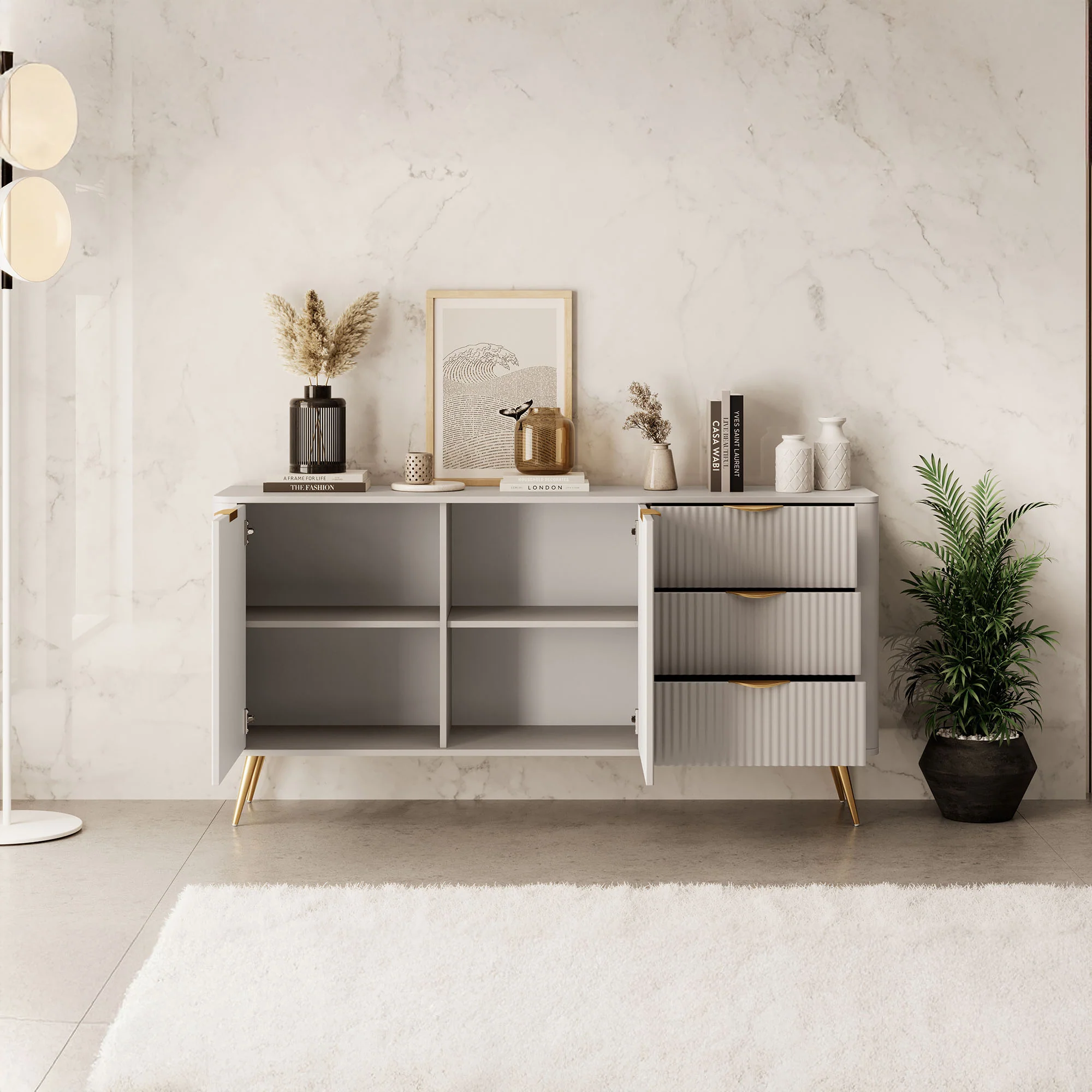 Lima - Dressoir - Beige - 163x38x81 cm - Image 2