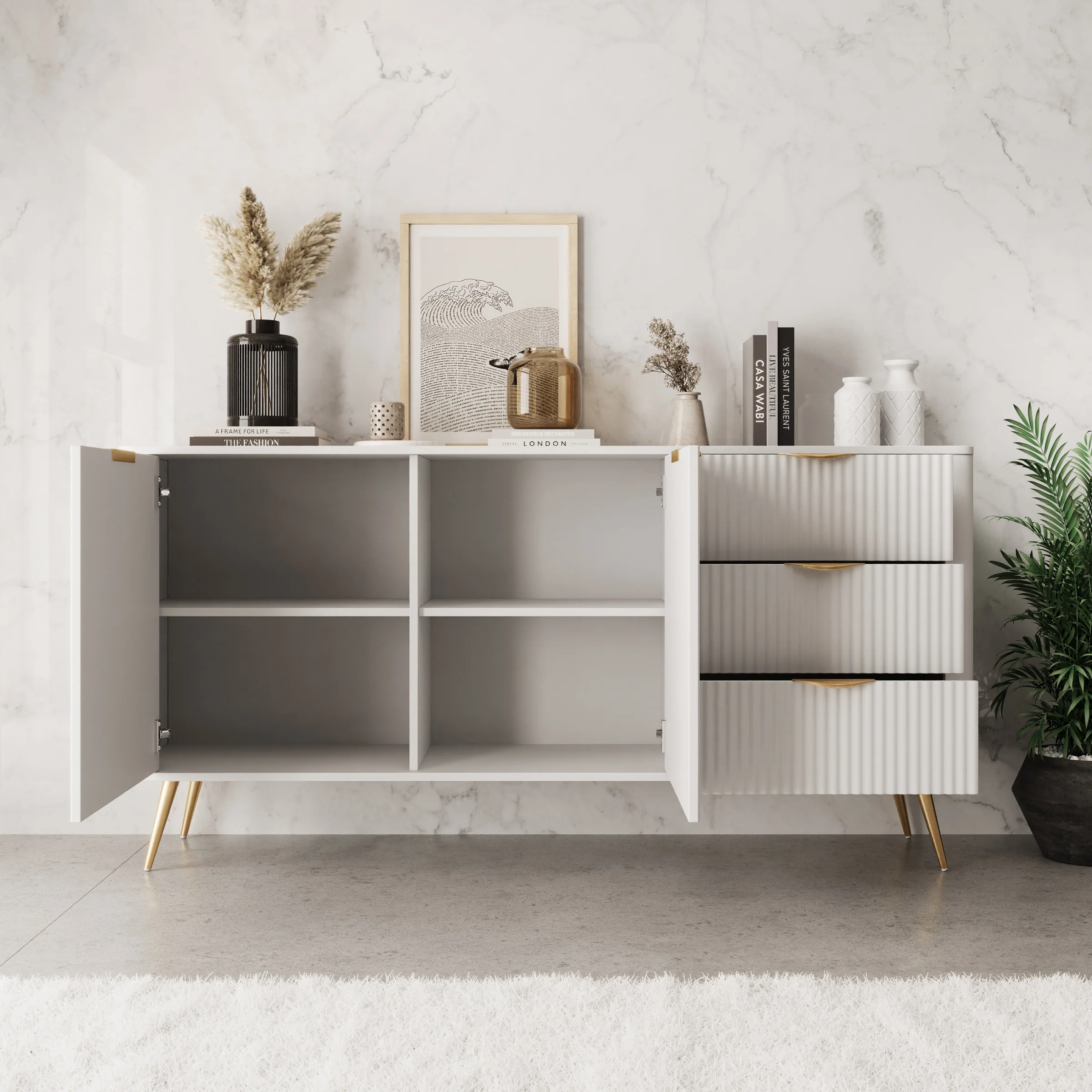 Lima - Dressoir - Wit - 163x38x81 cm - Image 2