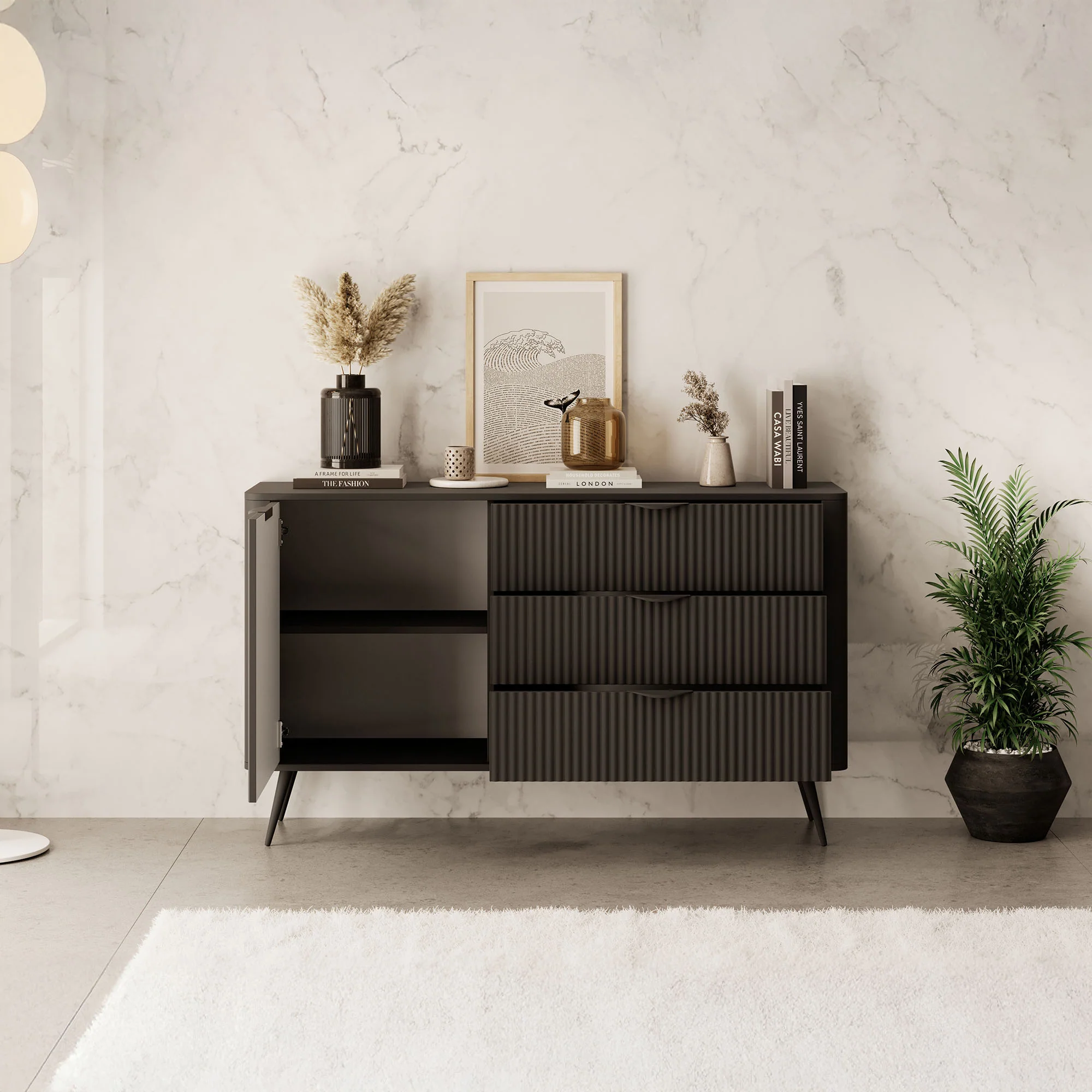 Lima - Dressoir - Zwart - 138x38x81 cm - Image 2