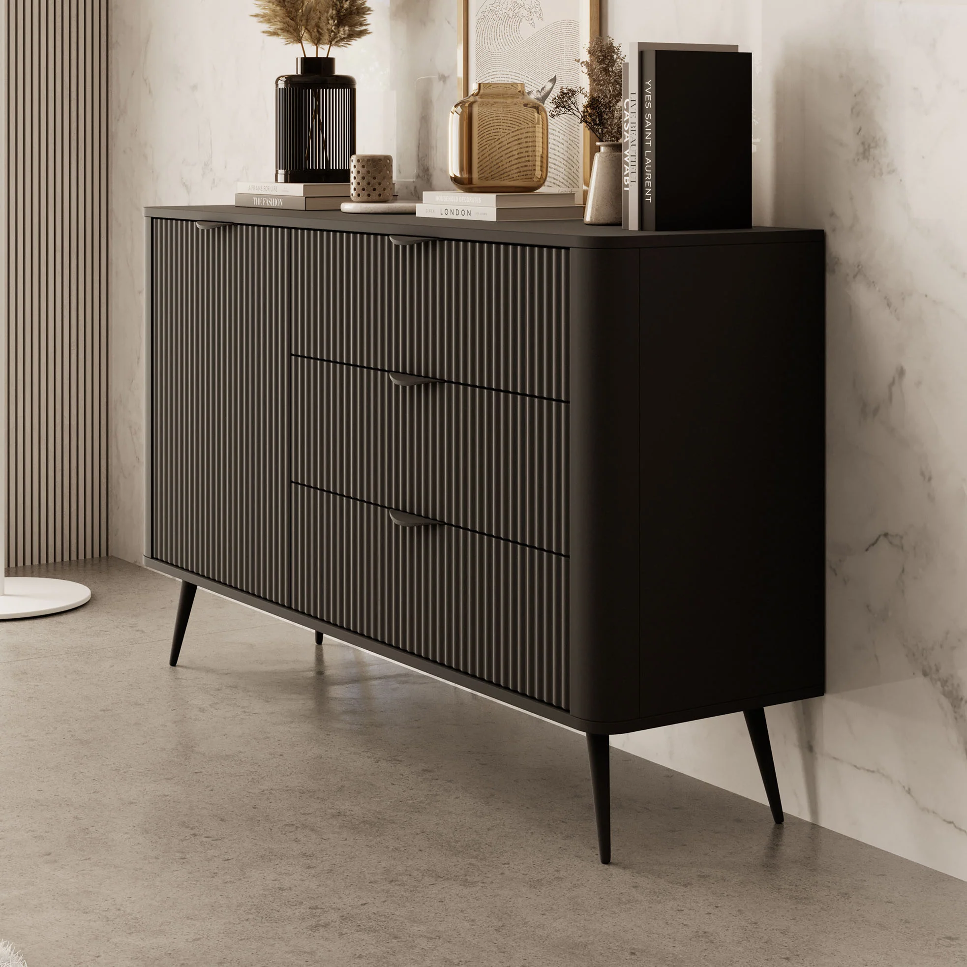 Lima - Dressoir - Zwart - 138x38x81 cm - Image 4
