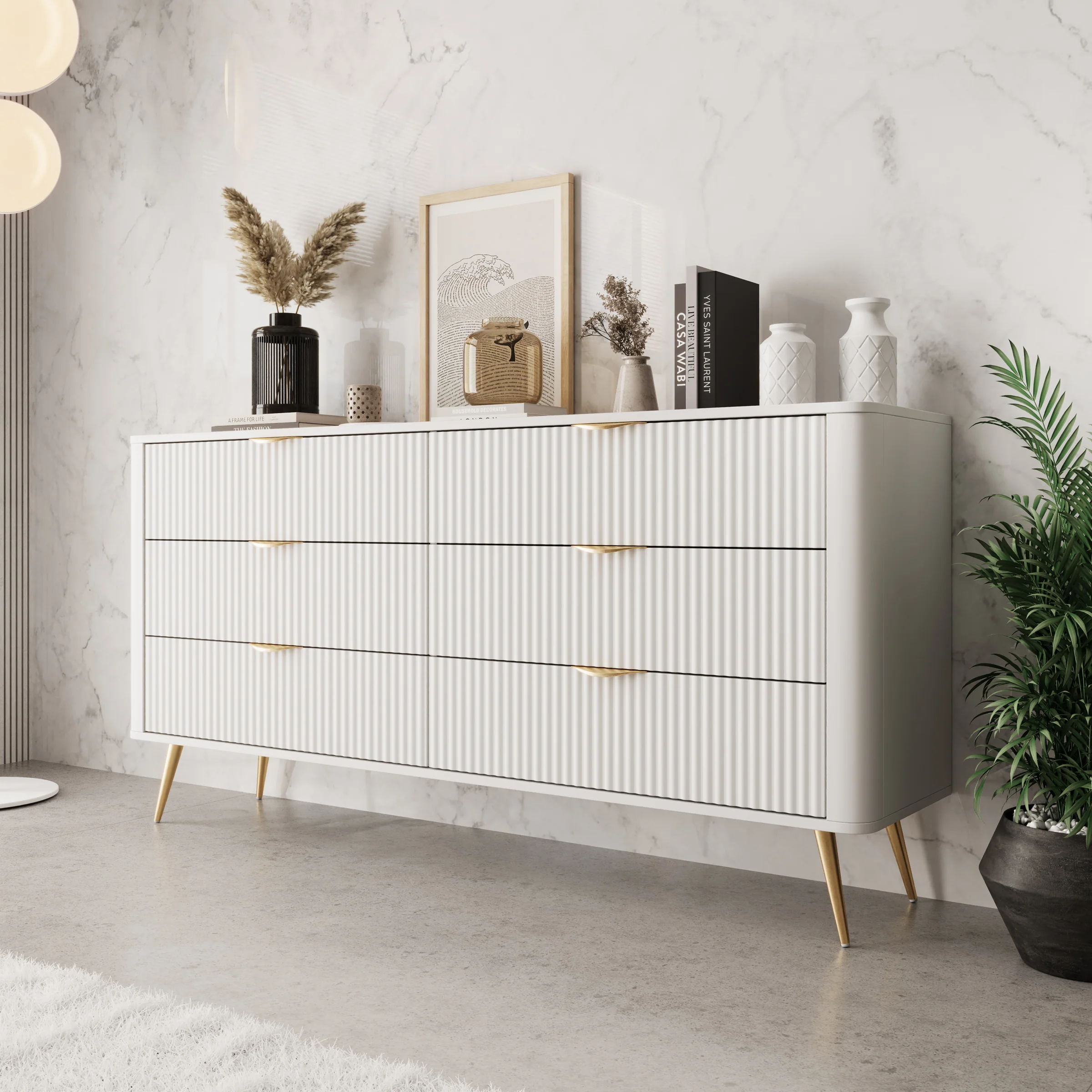 Lima - Ladekast - Wit - 163x38x81 cm