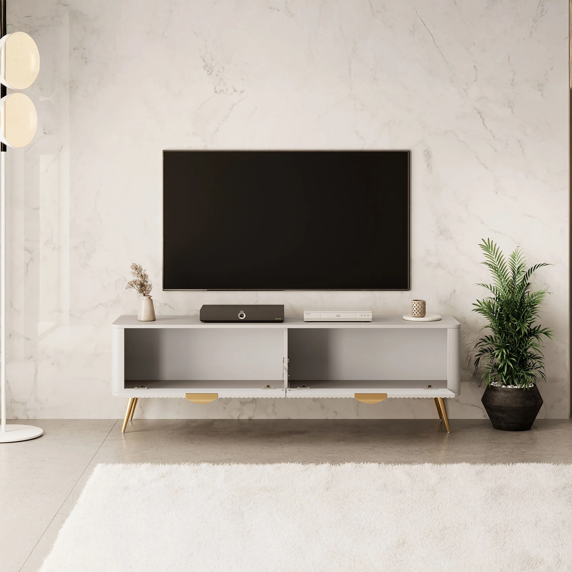 Lima - TV-Meubel - Beige - 163x38x51 cm - Image 2