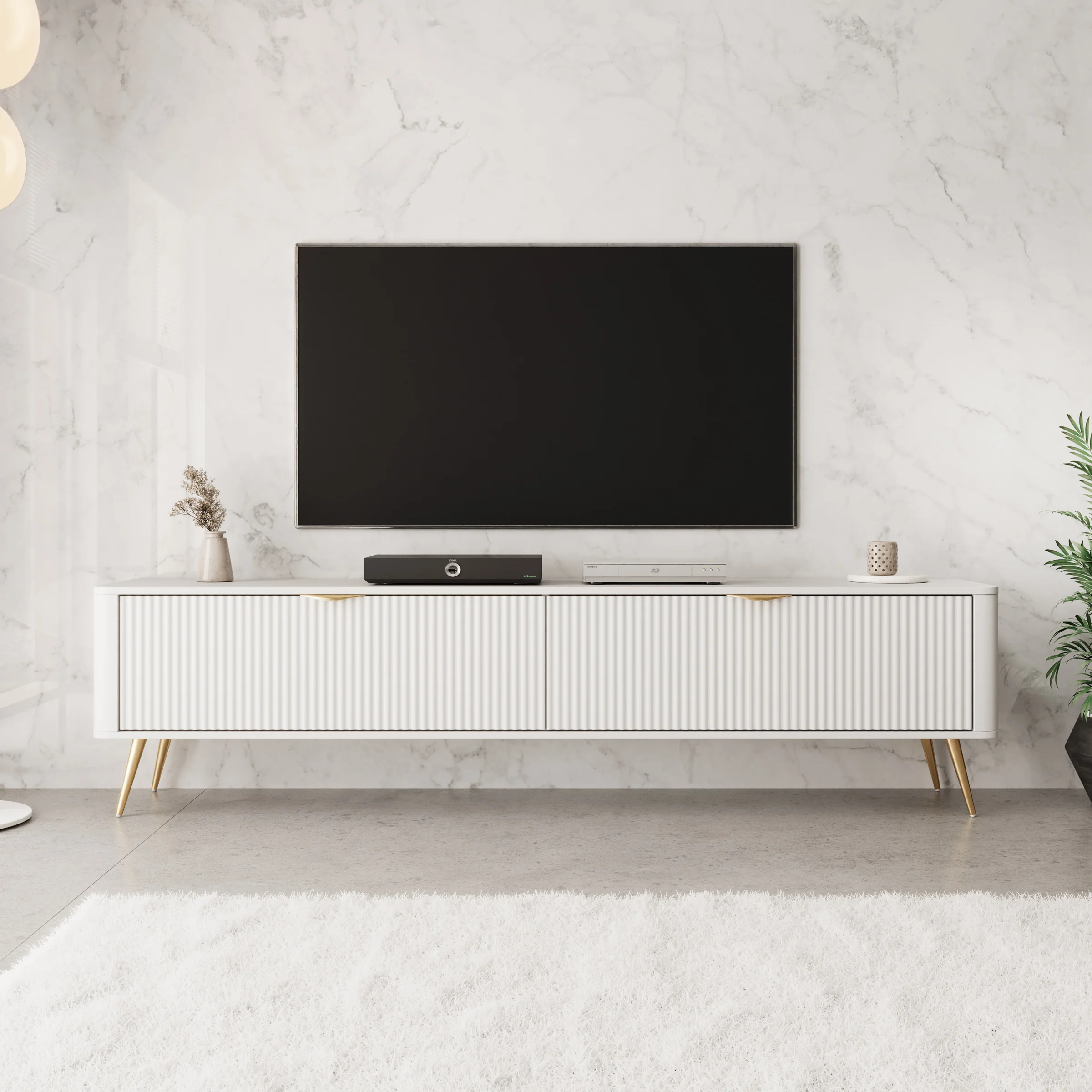 Lima - TV-Meubel - Wit - 200x38x51 cm - Image 3