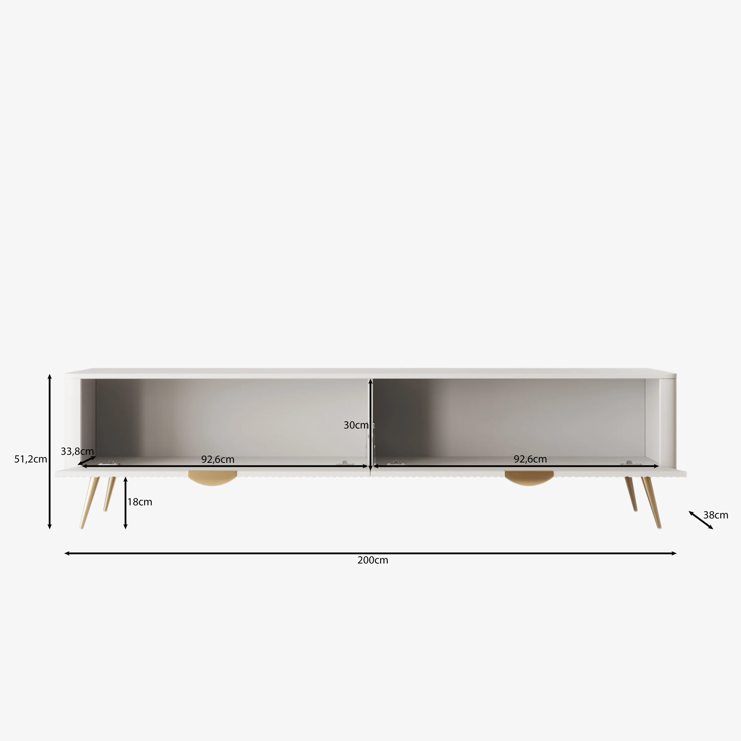 Lima - TV-Meubel - Wit - 200x38x51 cm - Image 6