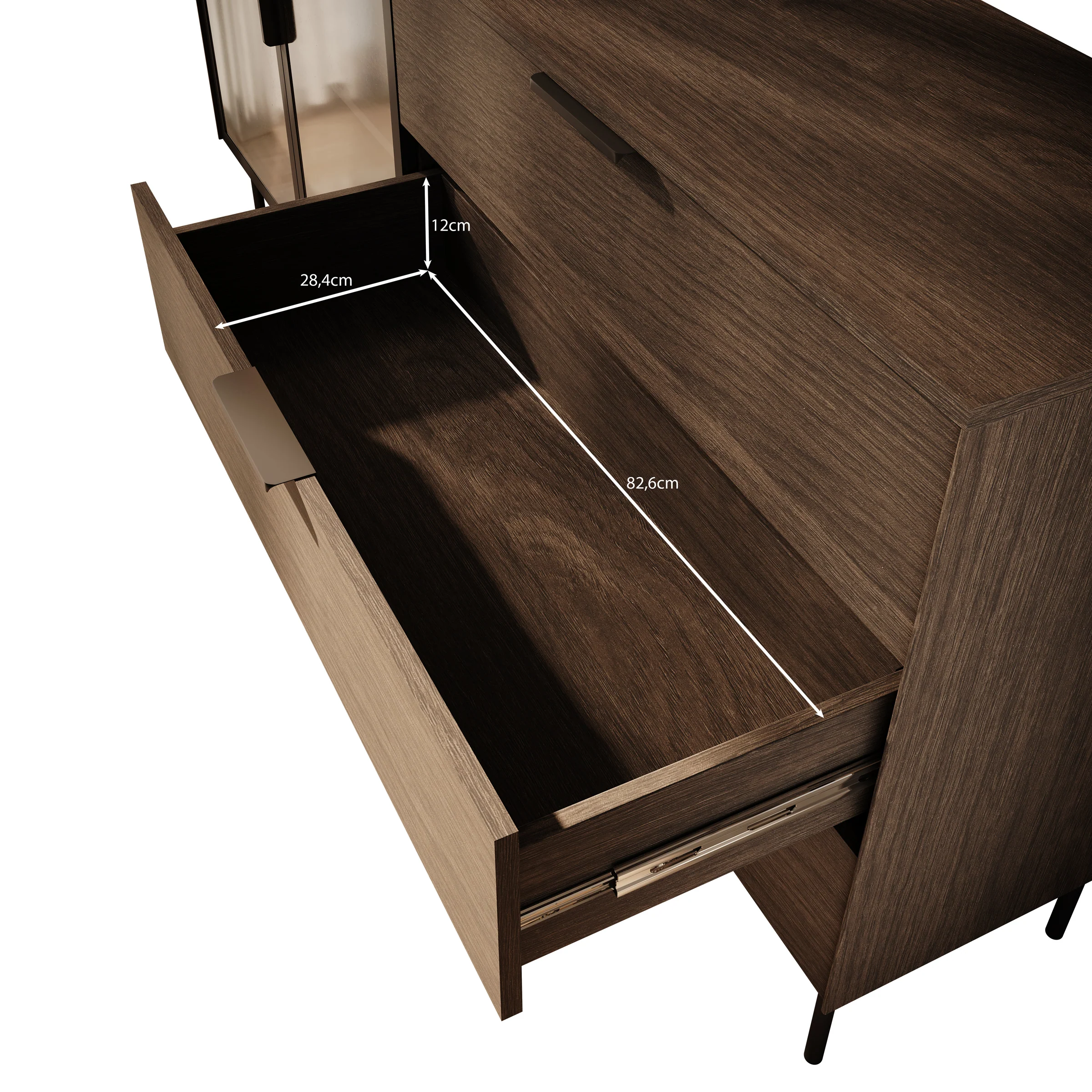 Lomo - Dressoir 3 lades - Donker eiken - 181x39x83 cm - Image 6