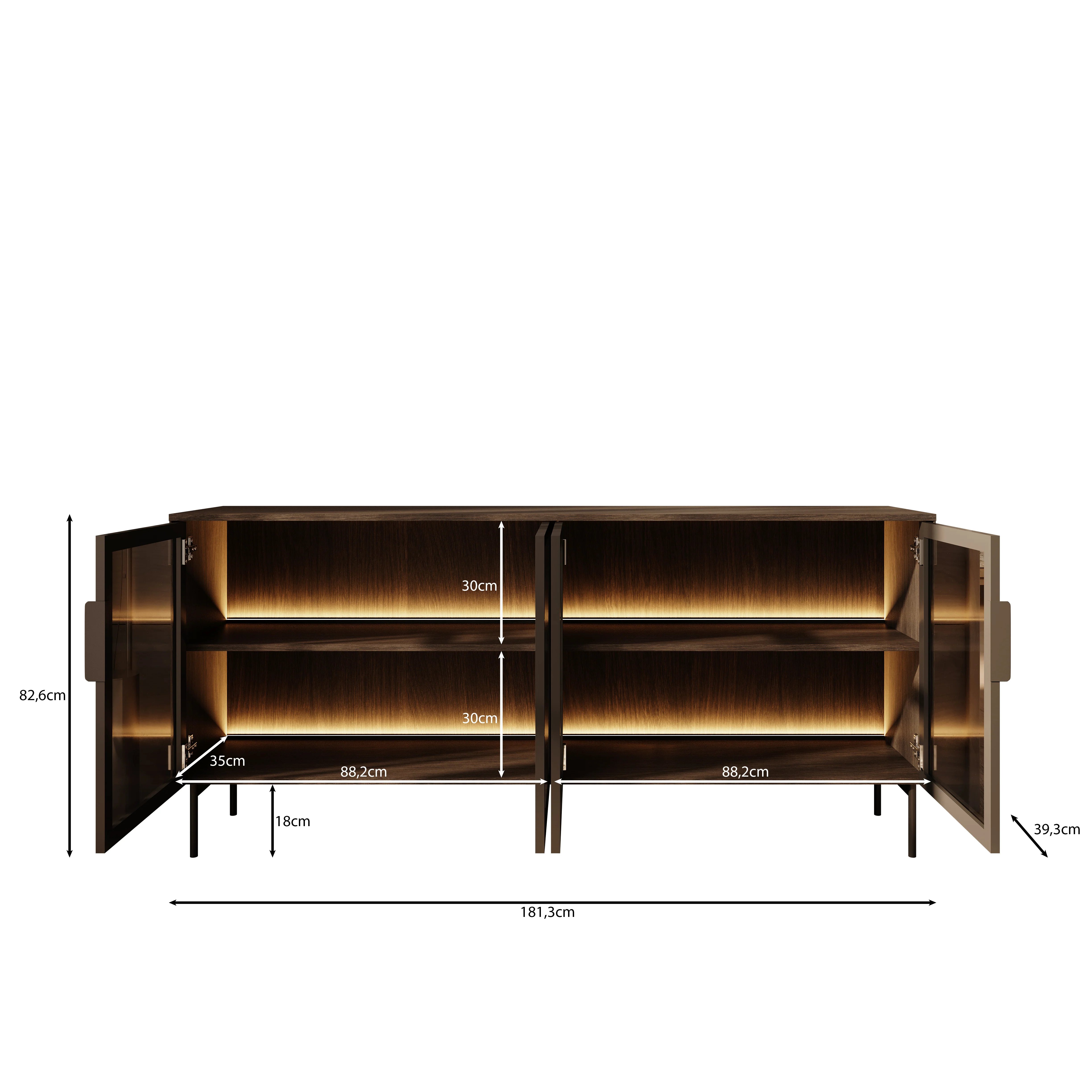 Lomo - Dressoir - Donker eiken - 181x39x83 cm - Image 5