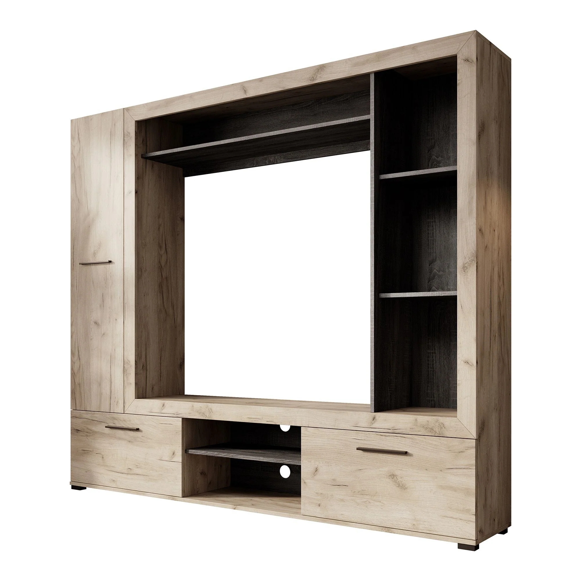 Loni - Wandmeubel - Grijs/zwart - 196x35x172 cm - Image 6