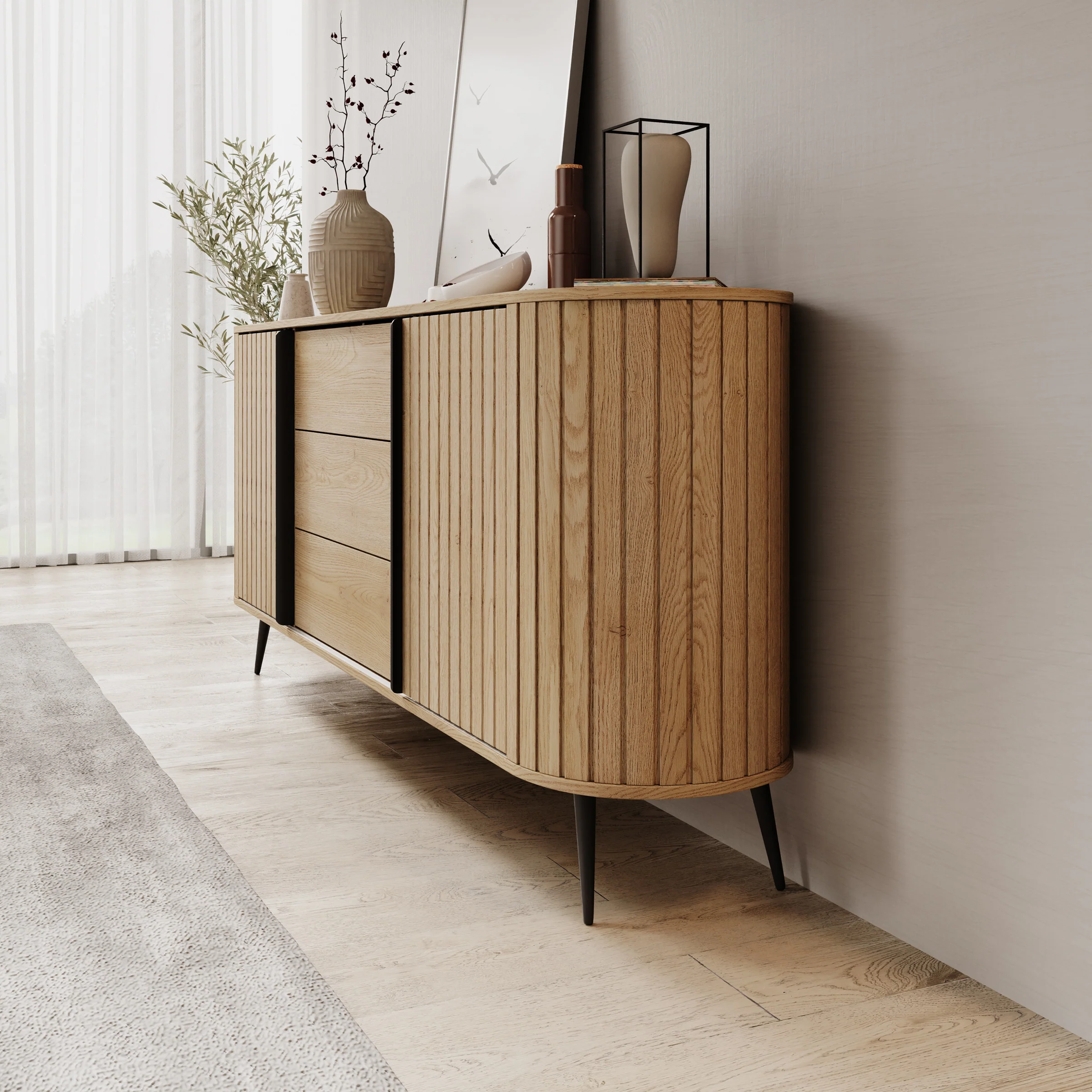 Loro - Dressoir - Eikenpatroon - 196x40x82 cm - Image 5