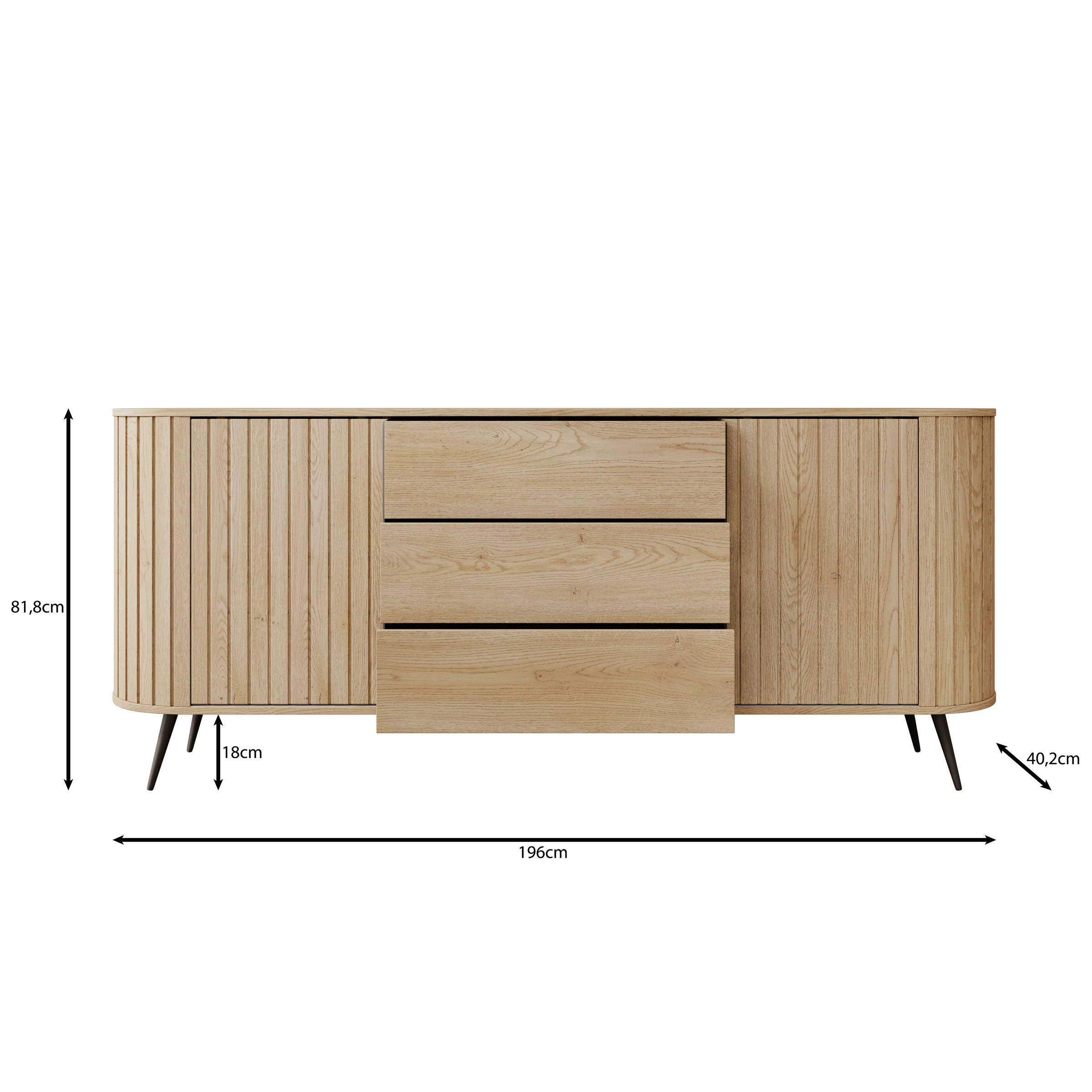 Loro - Dressoir - Eikenpatroon - 196x40x82 cm - Image 7