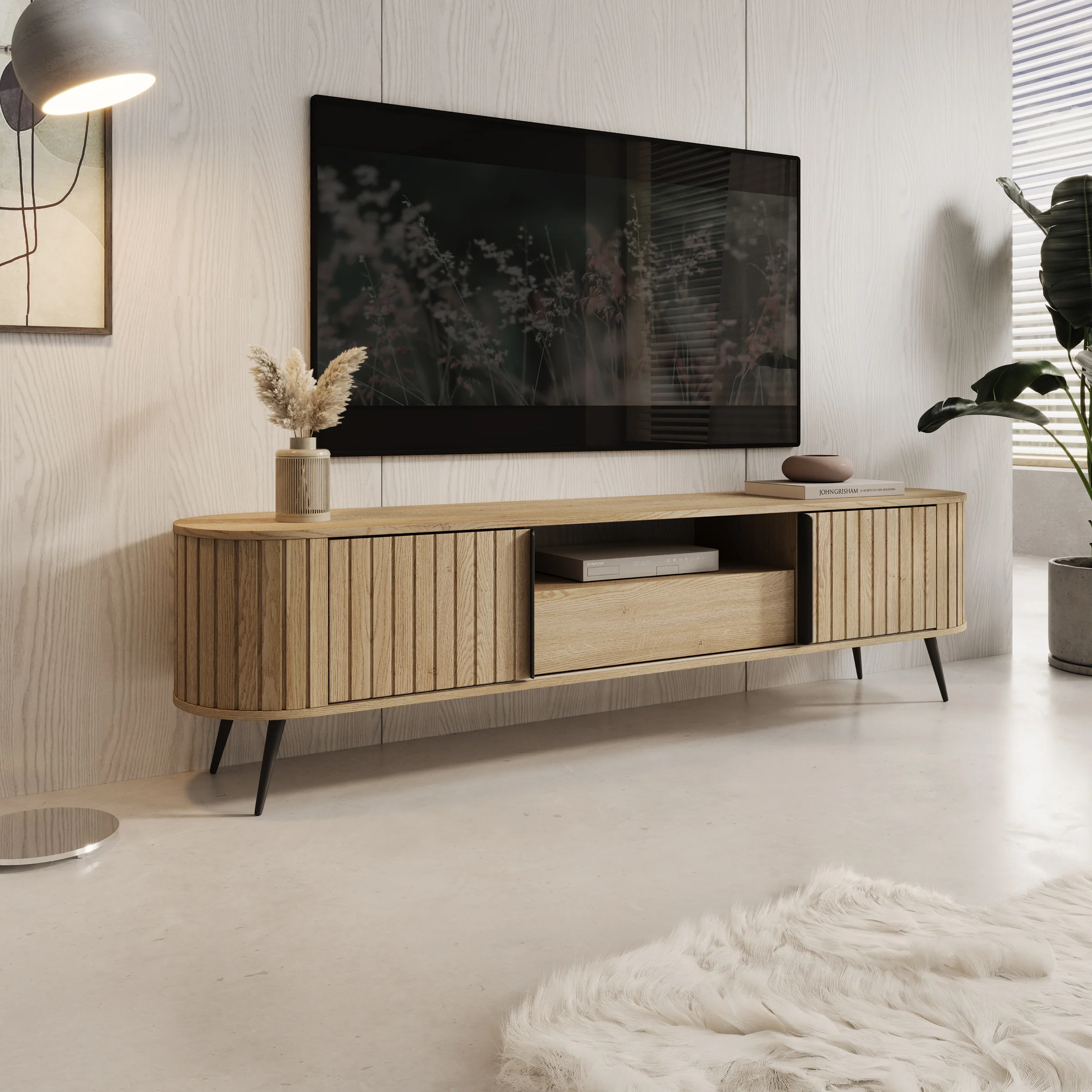 Loro - TV-Meubel - Eikenpatroon - 196x40x52 cm