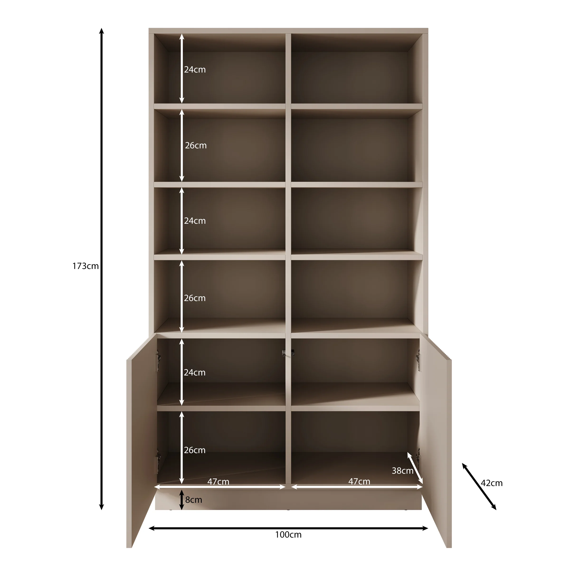Lucera - Boekenkast - Beige - 100x42x173 cm - Image 5