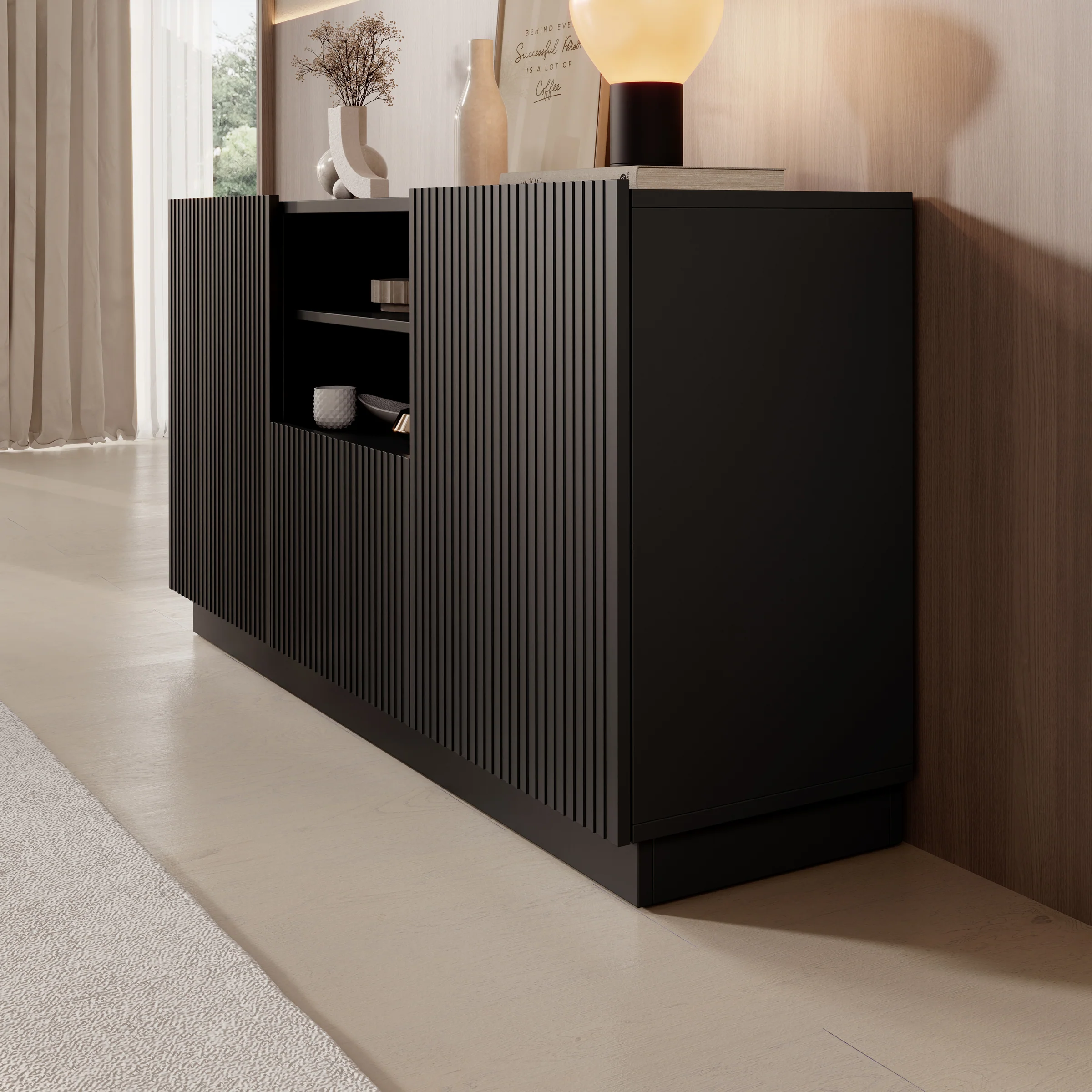 Lucera - Dressoir - Zwart - 150x42x78 cm - Image 4