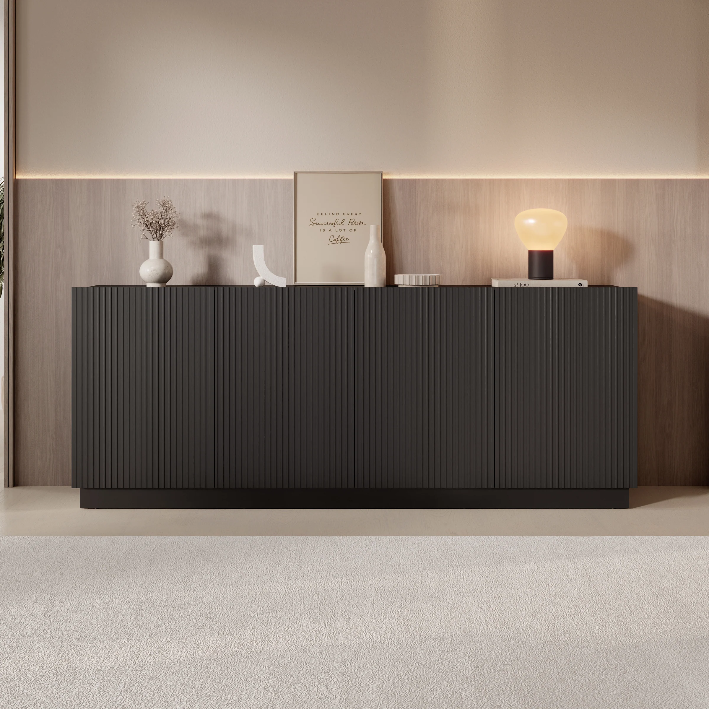 Lucera - Dressoir - Zwart - 200x42x78 cm - Image 3