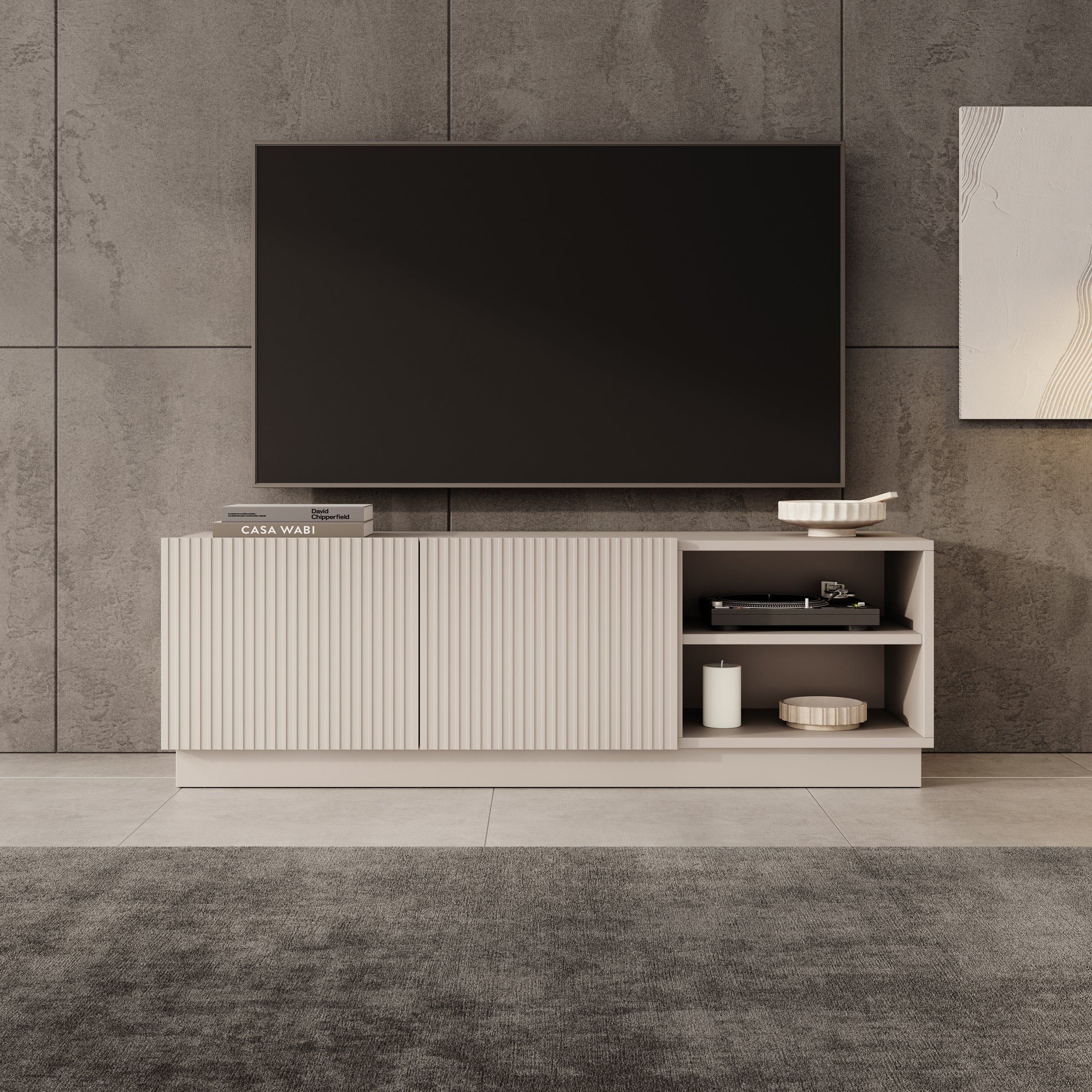 Lucera - TV-Meubel - Beige - 150x42x48 cm - Image 3
