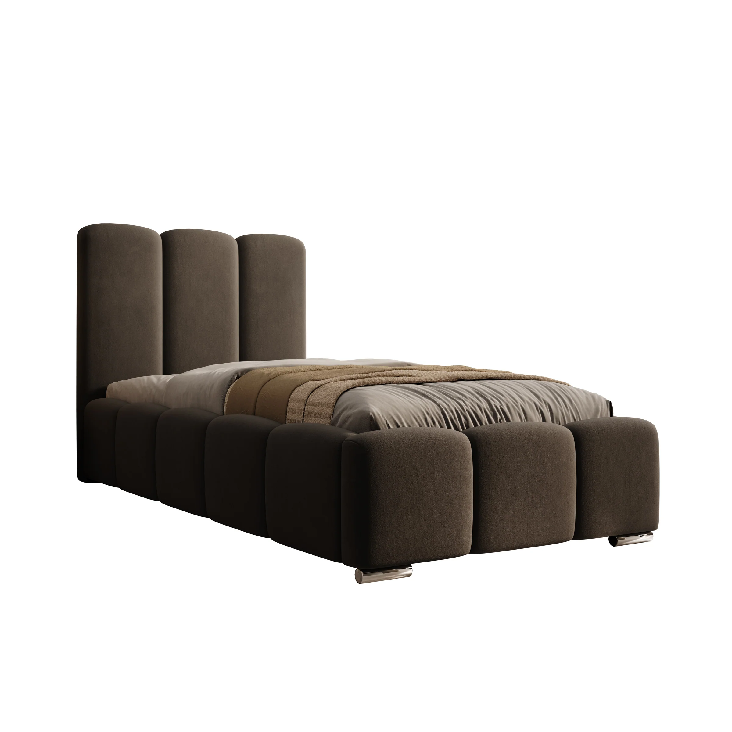 Lumo - Eenpersoonsbed met opbergruimte - Velvet zwart - 90x200 cm - Image 5