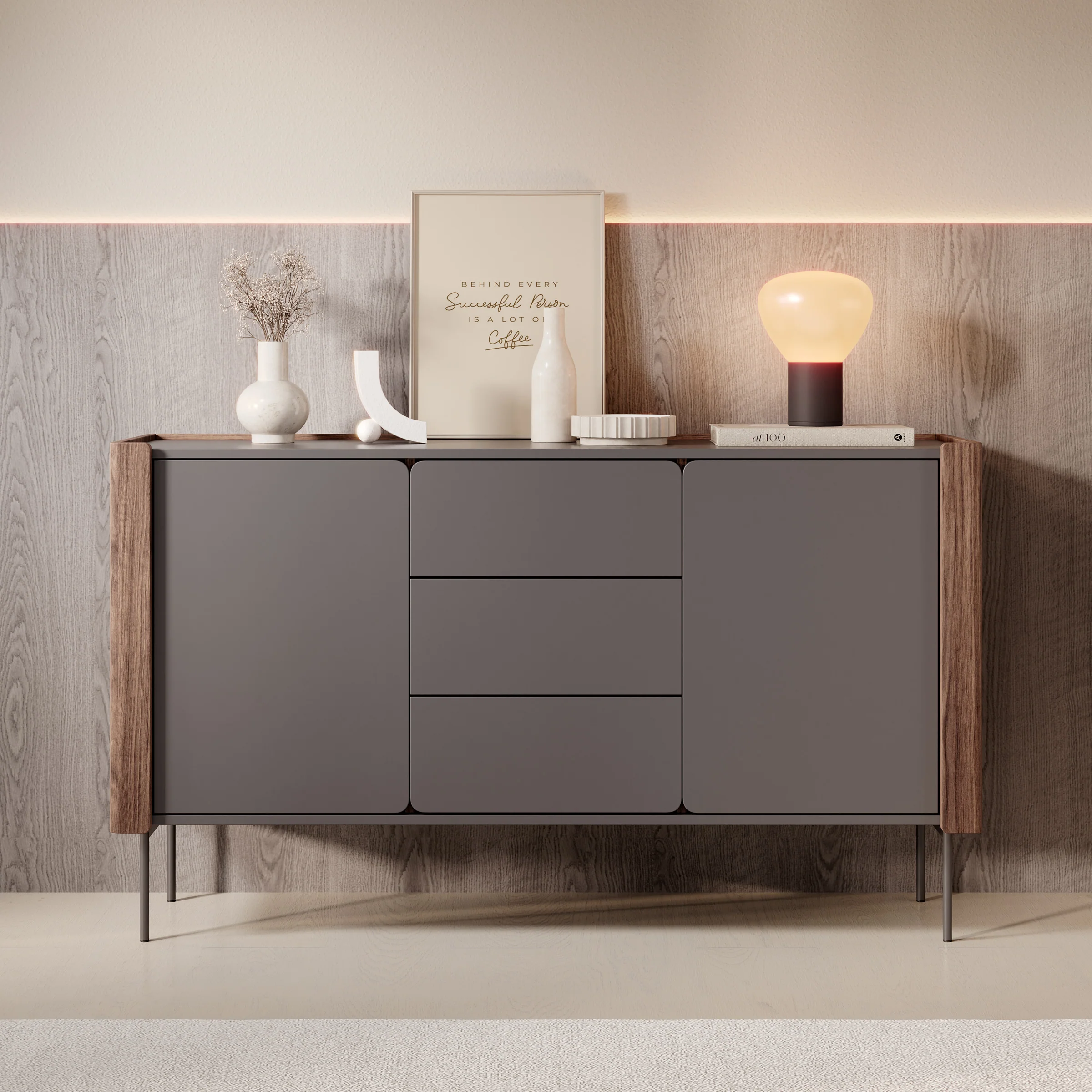 Lux - Dressoir - Zwart - 142x40x83 cm - Image 3