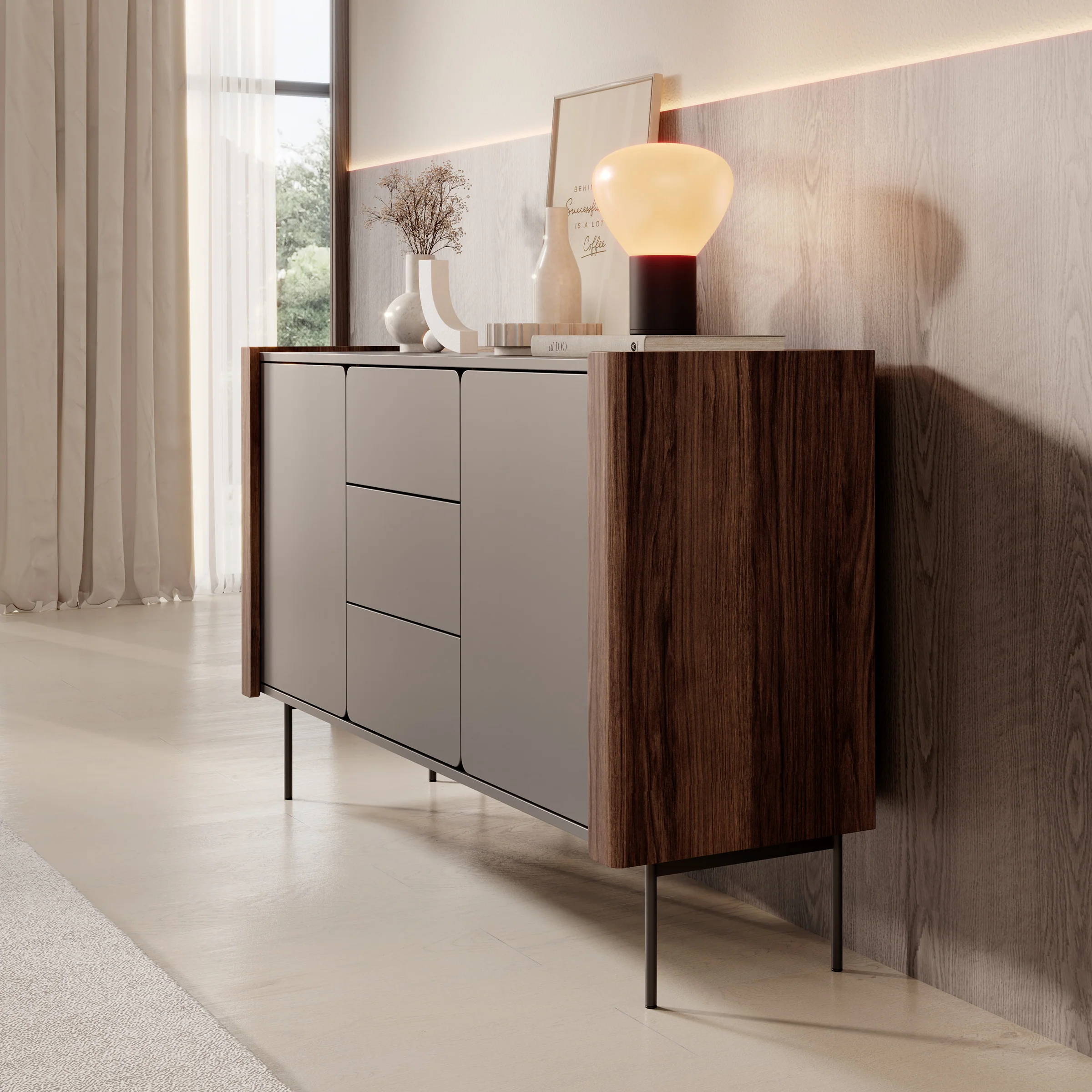 Lux - Dressoir - Zwart - 142x40x83 cm - Image 4