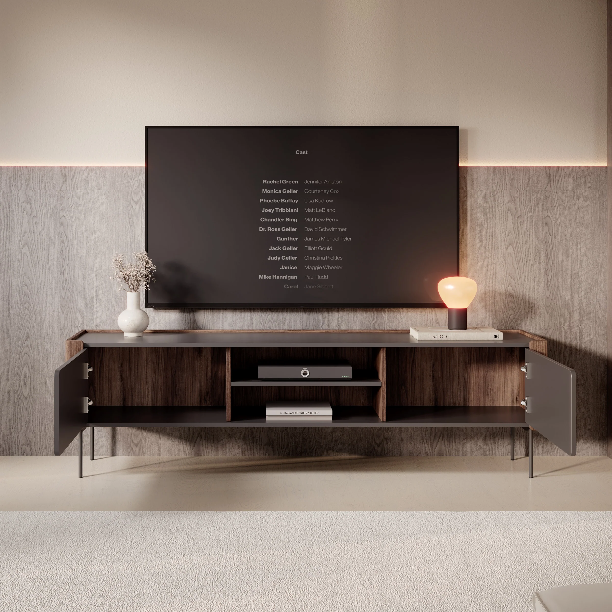 Lux - TV-Meubel - Zwart - 180x39x52 cm - Image 2