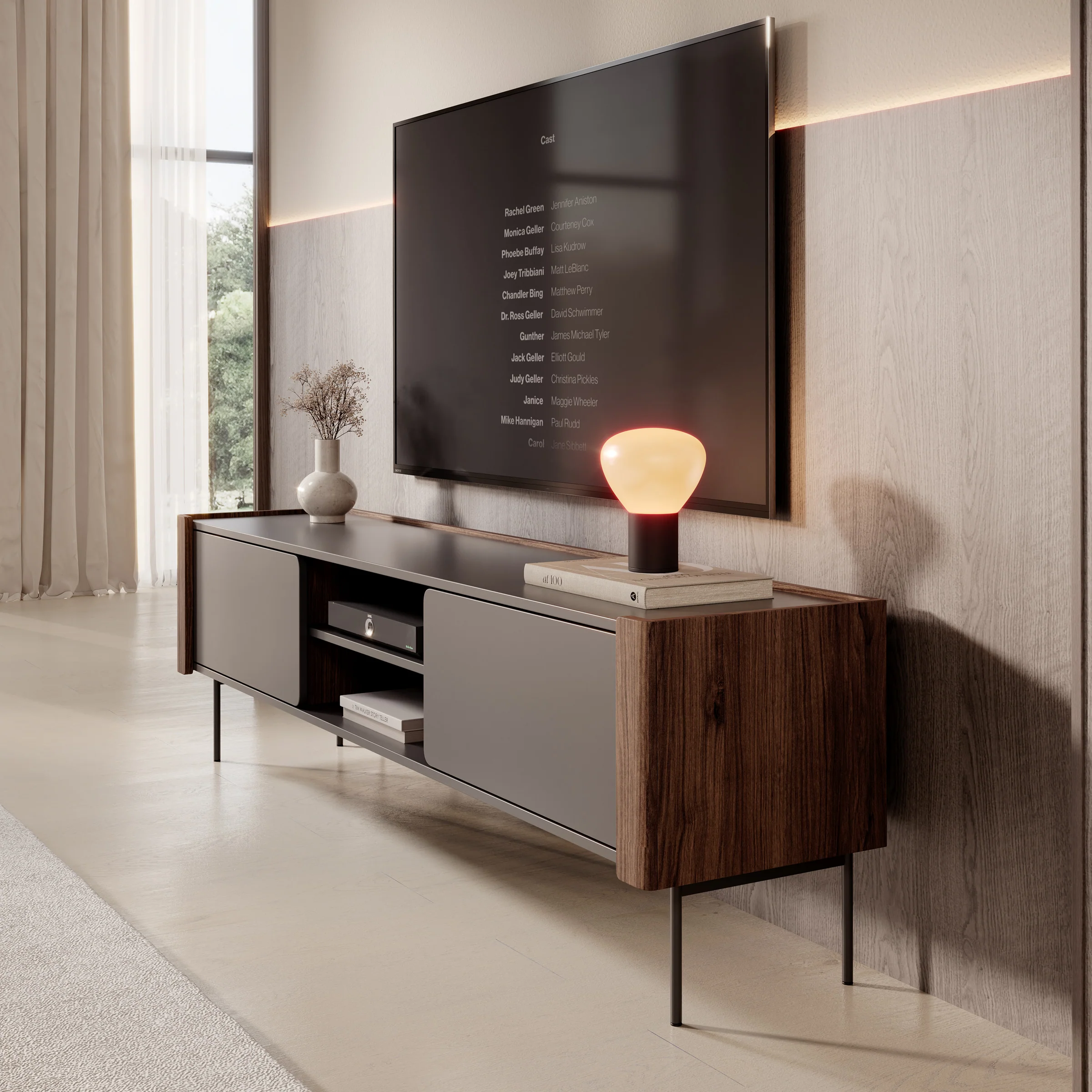 Lux - TV-Meubel - Zwart - 180x39x52 cm - Image 4