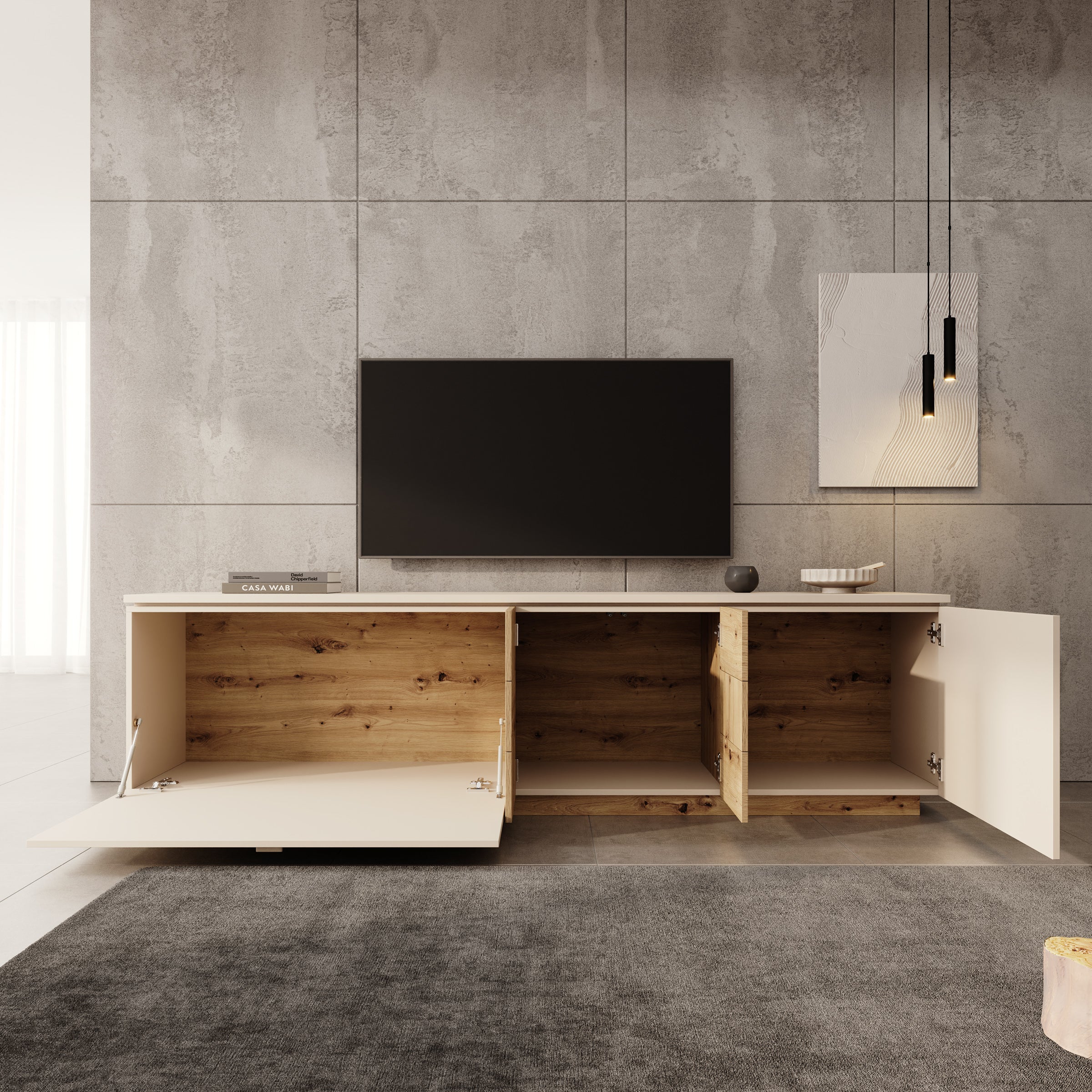 Lynora - TV-Meubel - Beige - 225x42x58 cm - Image 2