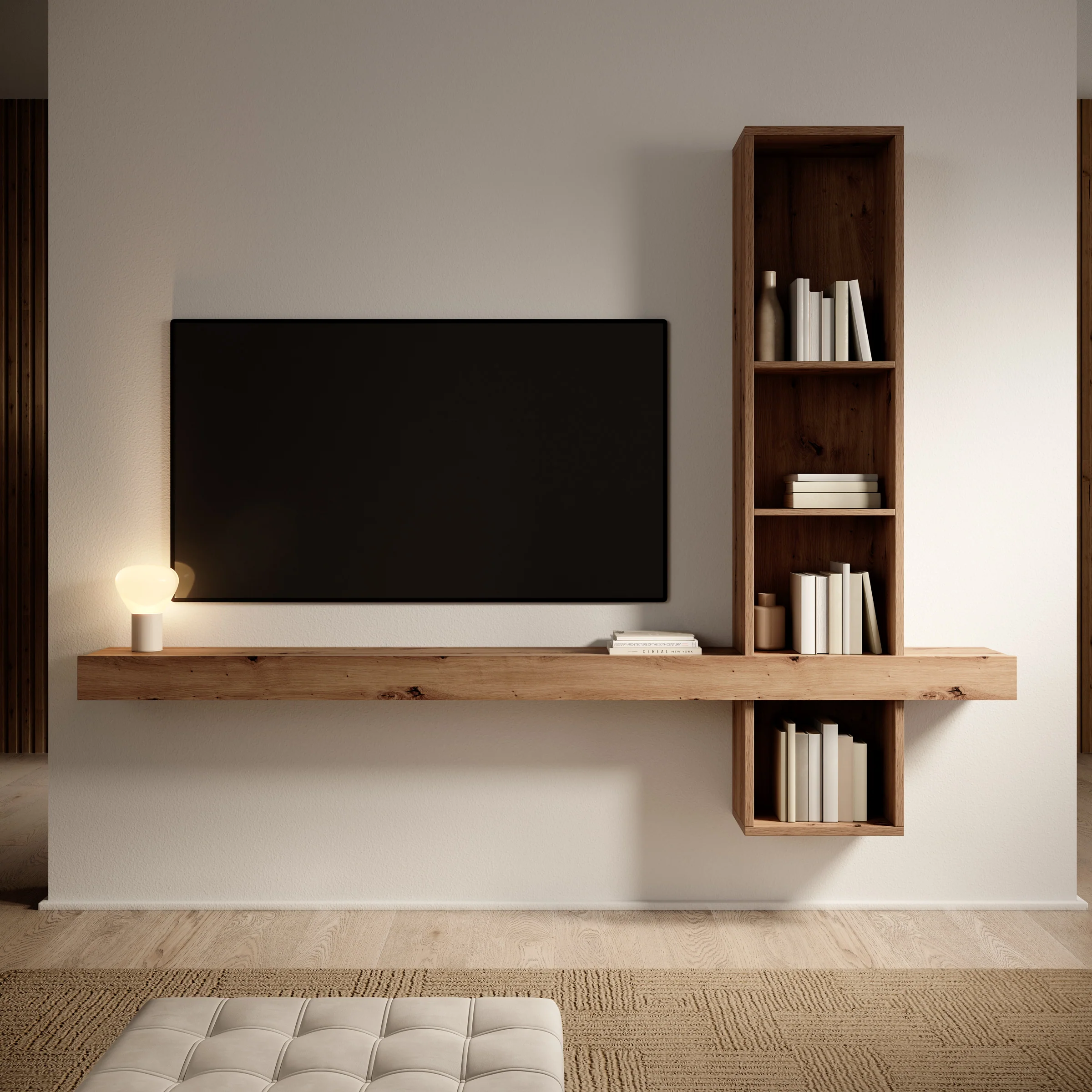 Lynora - Wandkast - Eikenpatroon - 225x25x171 cm - Image 2
