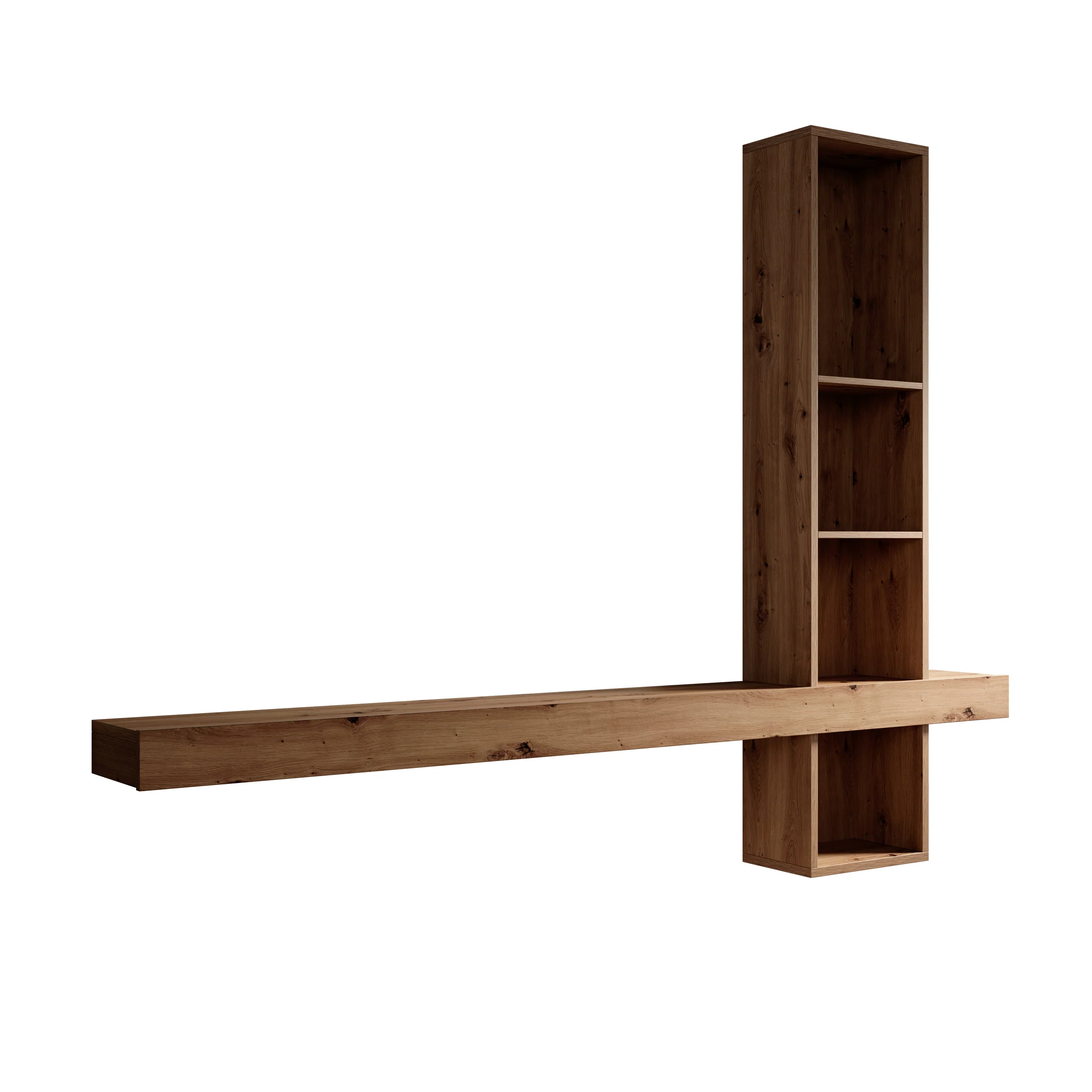 Lynora - Wandkast - Eikenpatroon - 225x25x171 cm - Image 5