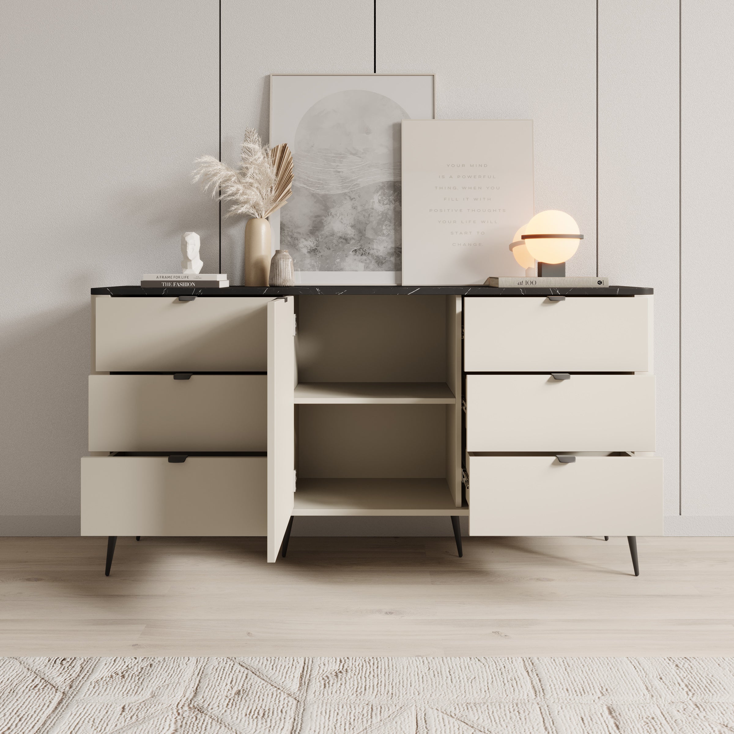 Mace 2 - Dressoir - Beige - 160x40x82 cm - Image 2