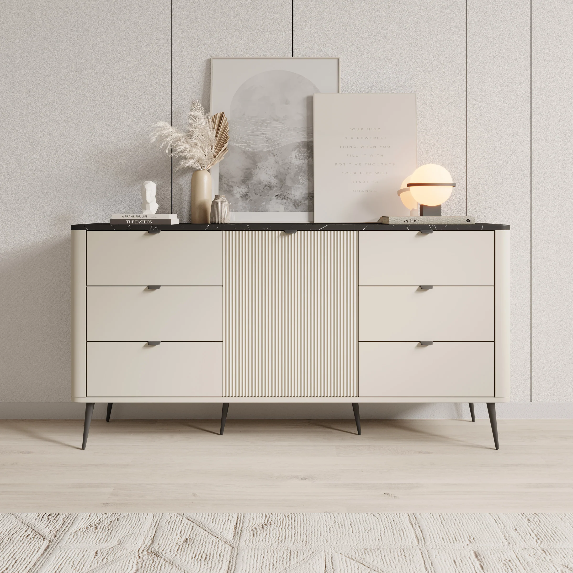 Mace 2 - Dressoir - Beige - 160x40x82 cm - Image 3
