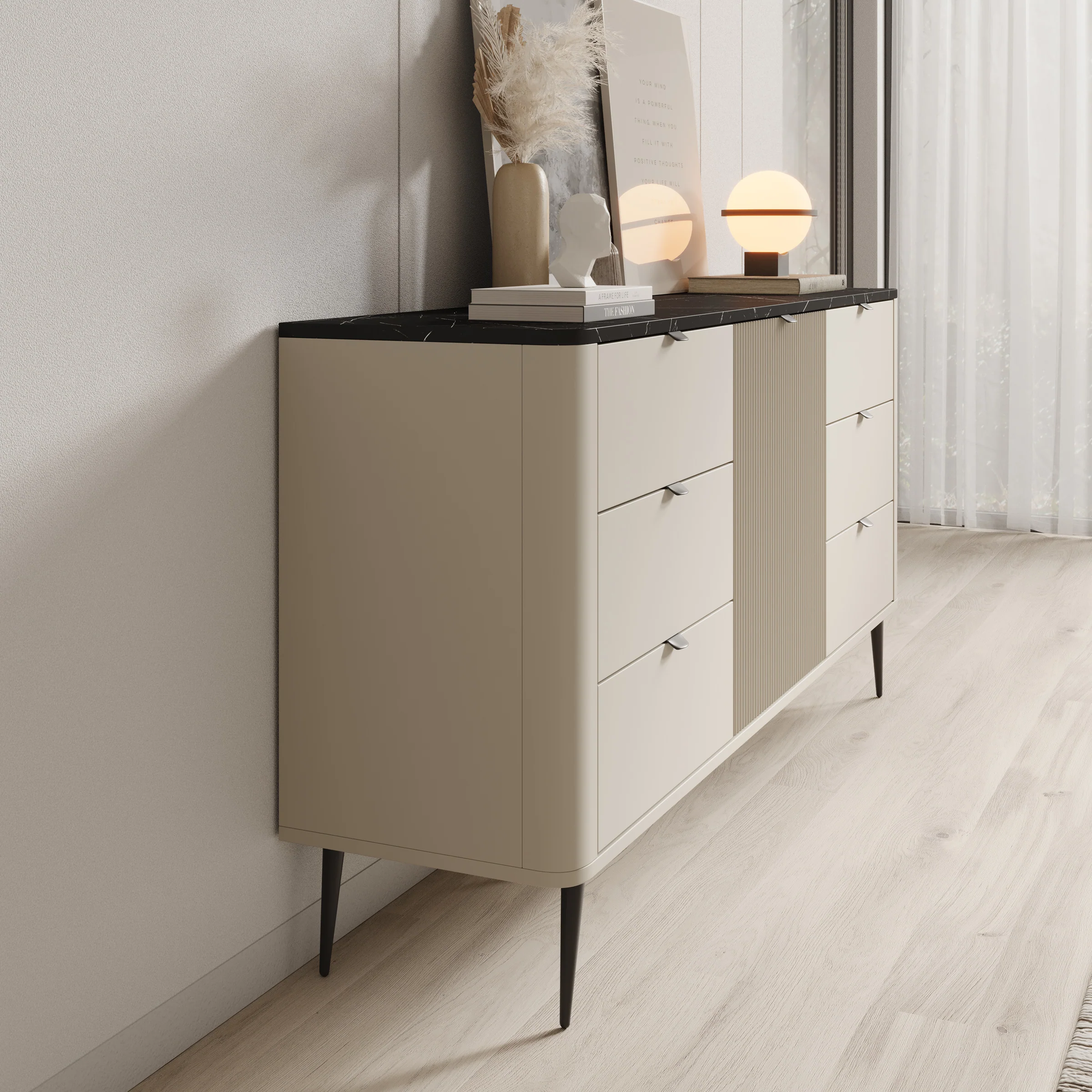 Mace 2 - Dressoir - Beige - 160x40x82 cm - Image 4
