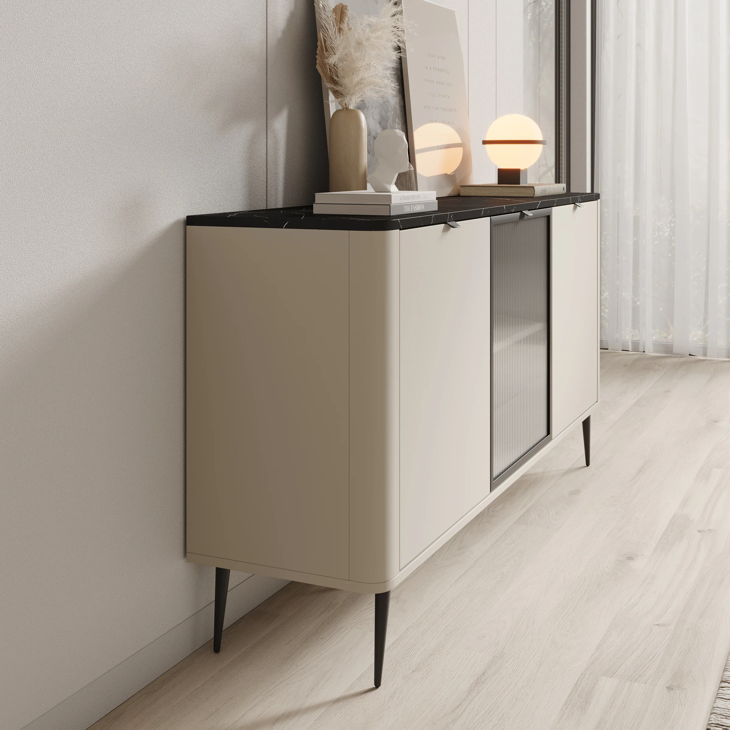 Mace 3 - Dressoir - Beige - 160x40x82 cm - Image 4