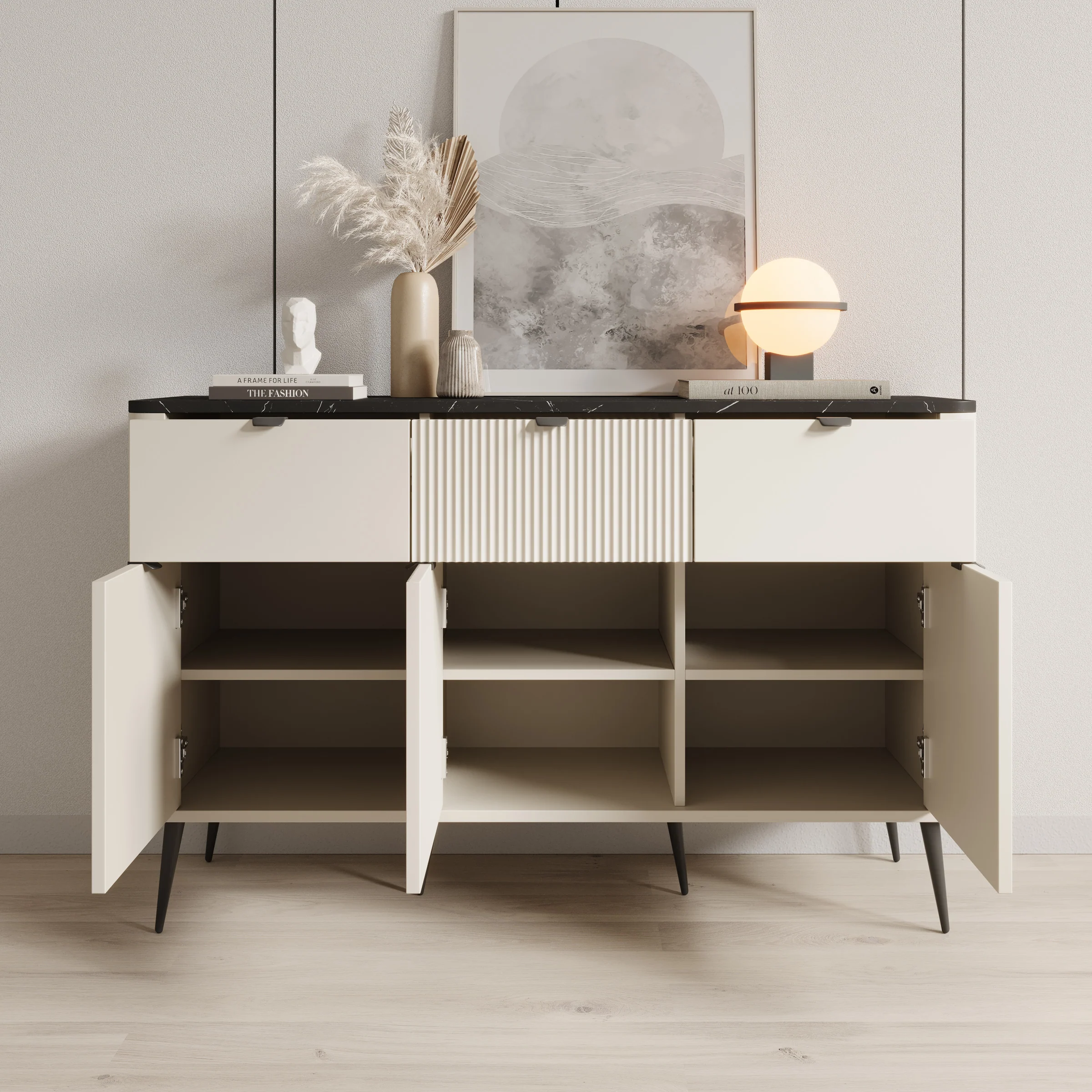 Mace - Dressoir - Beige - 130x40x82 cm - Image 2