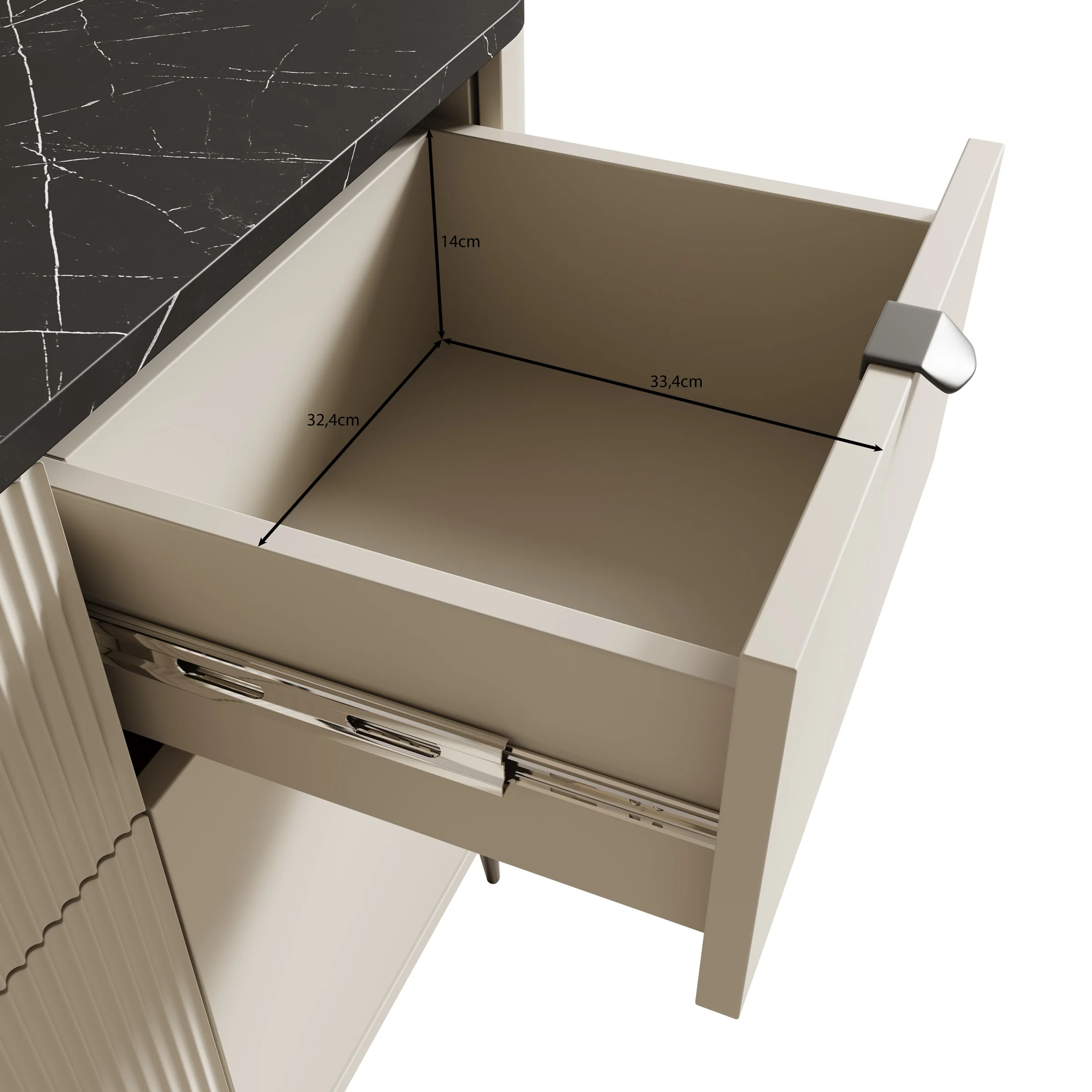 Mace - Dressoir - Beige - 130x40x82 cm - Image 7