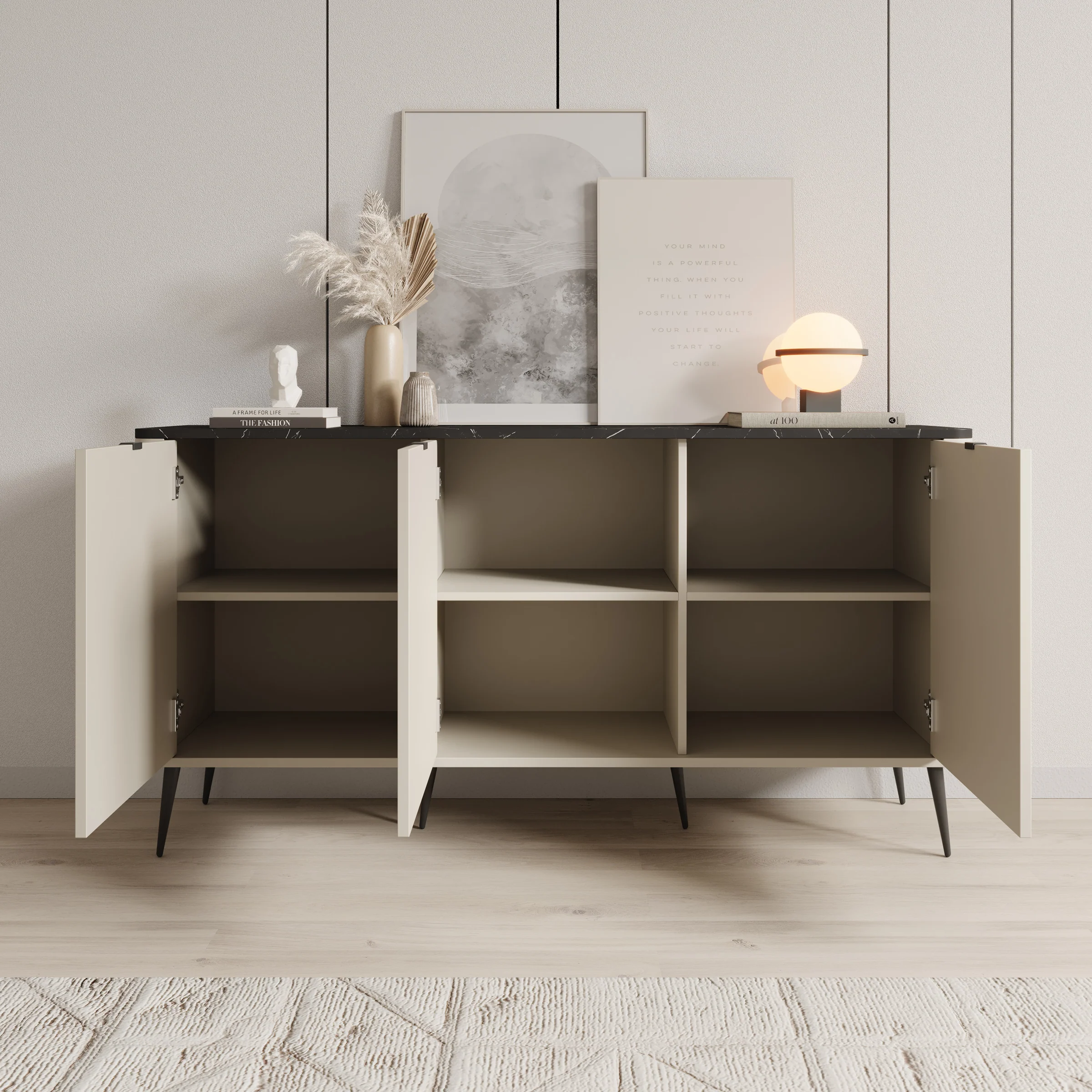 Mace - Dressoir - Beige - 160x40x82 cm - Image 2