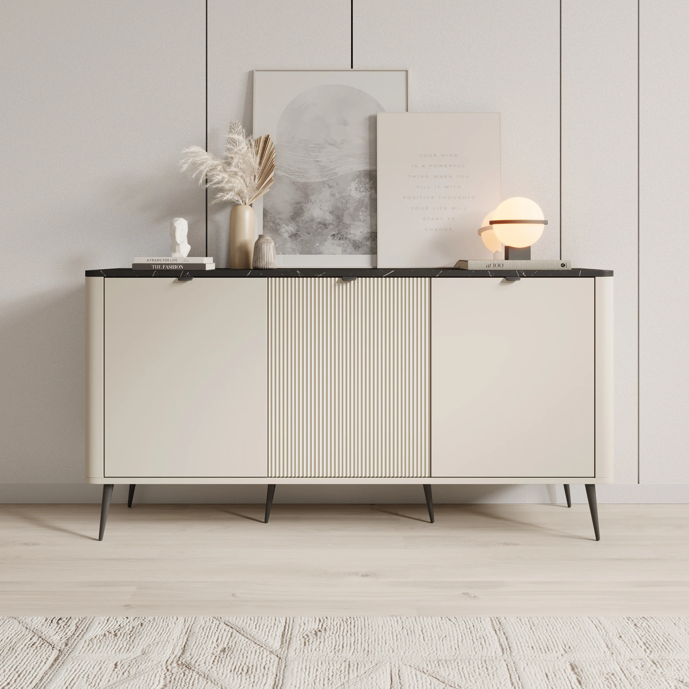 Mace - Dressoir - Beige - 160x40x82 cm - Image 3
