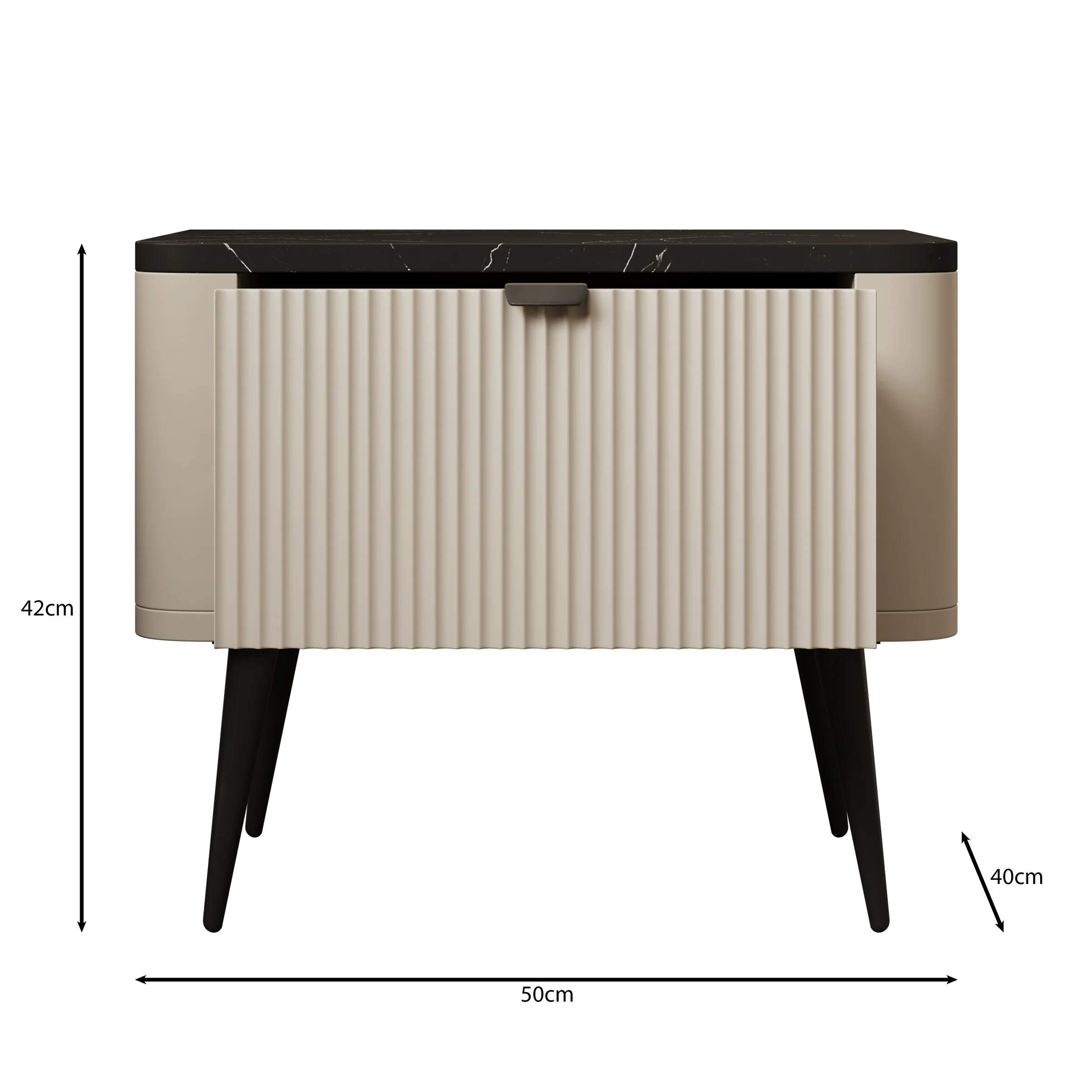 Mace - Nachtkastje - Beige - 50x40x42 cm - Image 5