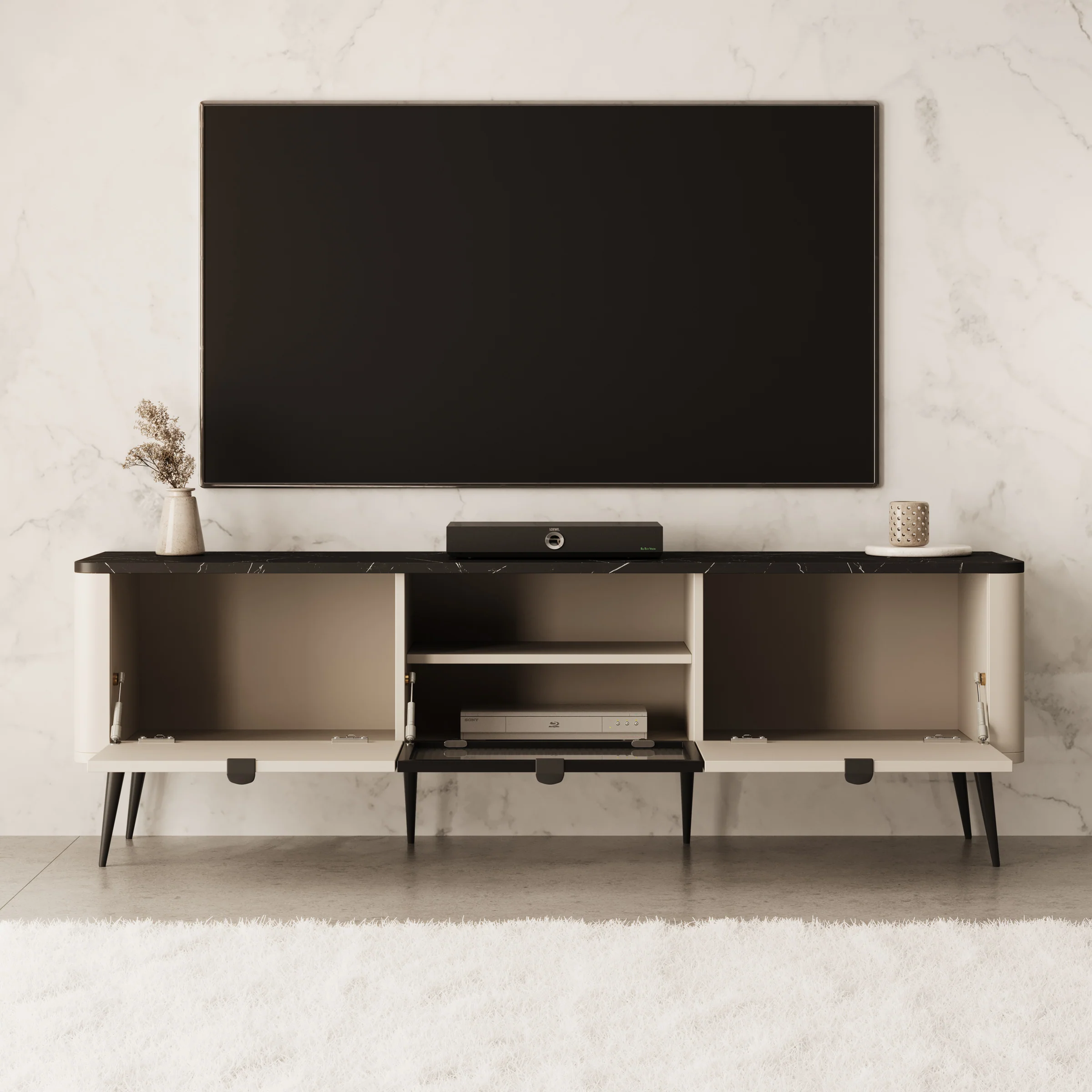 Mace - TV-Meubel - Beige - 160x40x52 cm - Image 2