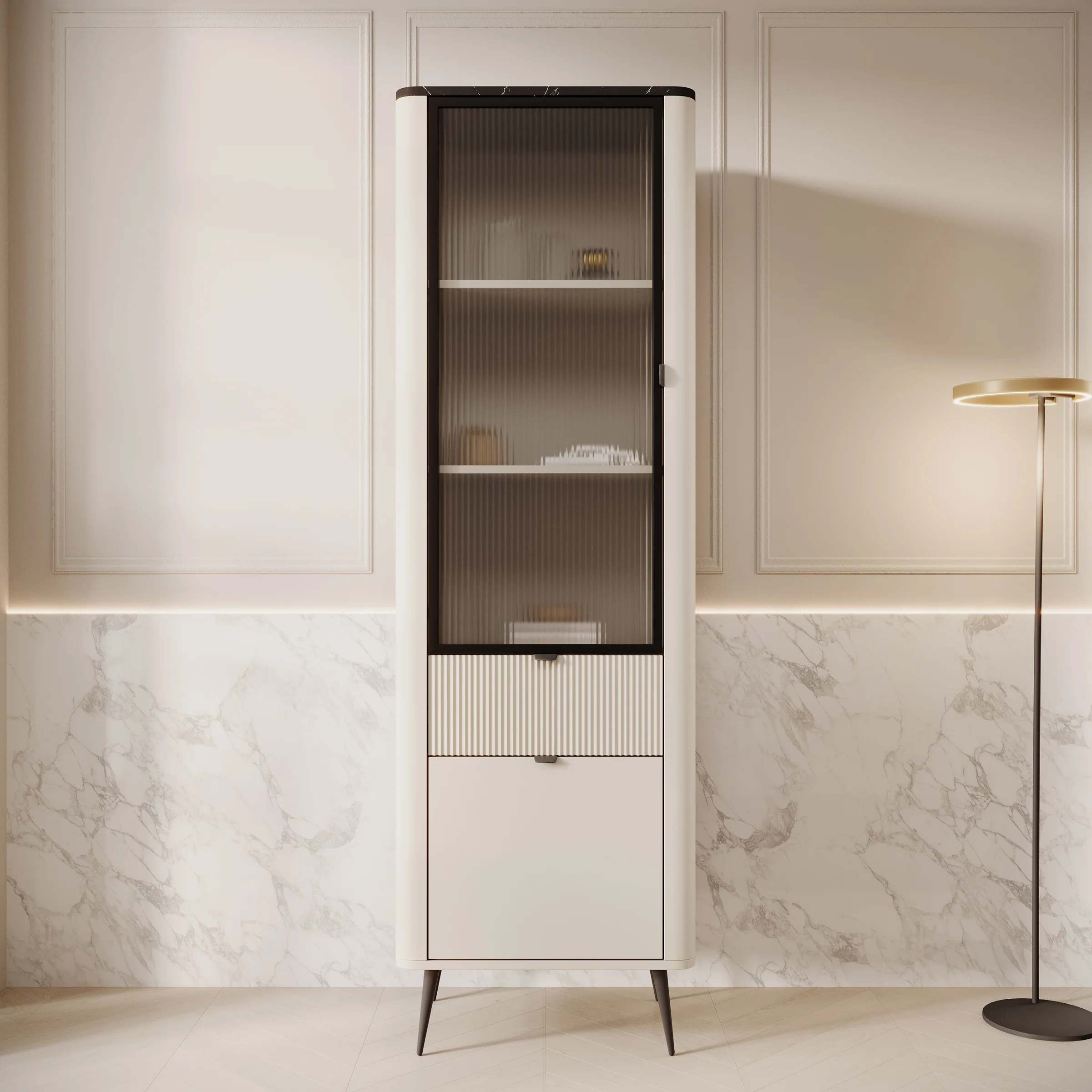 Mace - Vitrinekast - Beige - 60x40x191 - Image 3