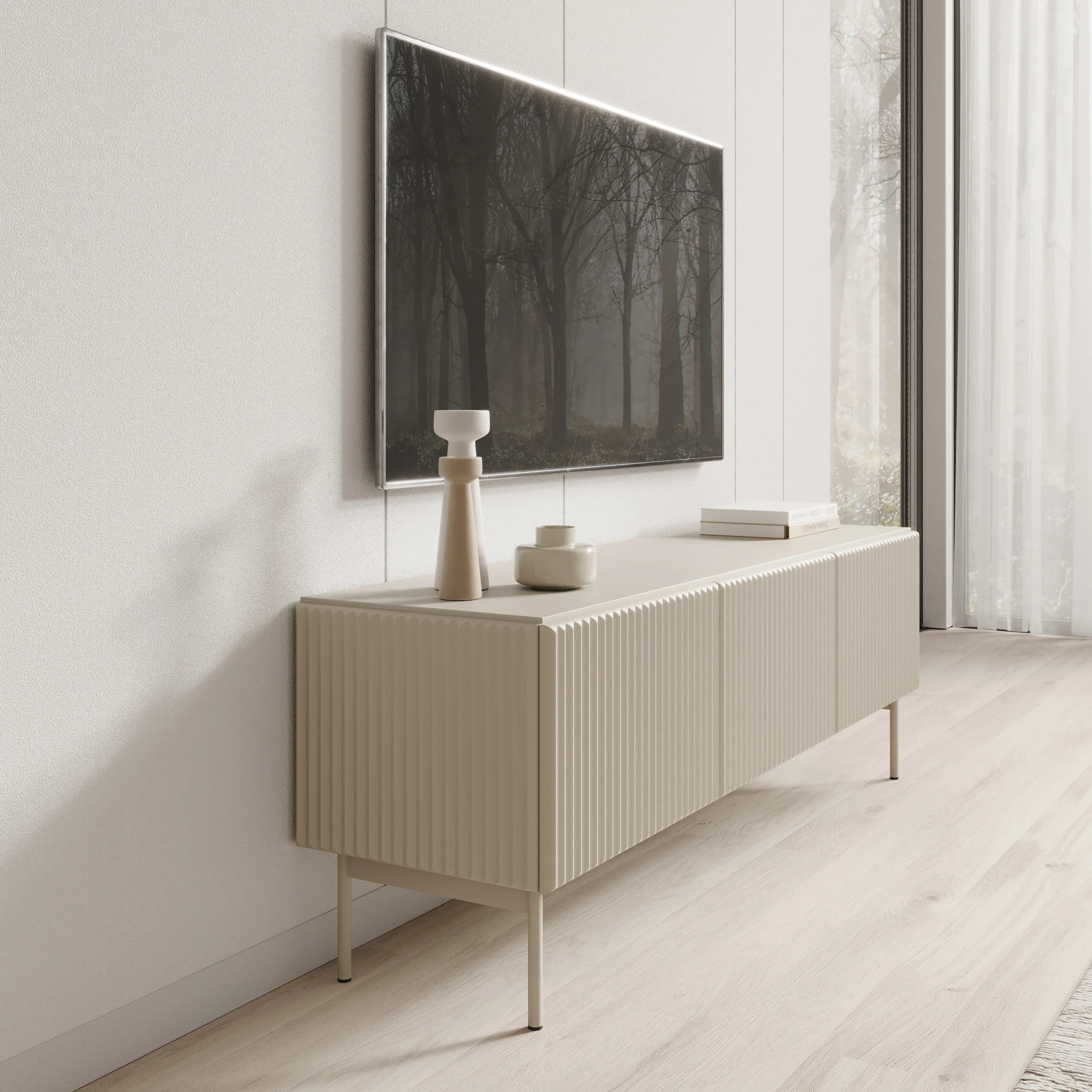 Marajo - TV-Meubel - Beige - 147x40x51 cm - Image 4