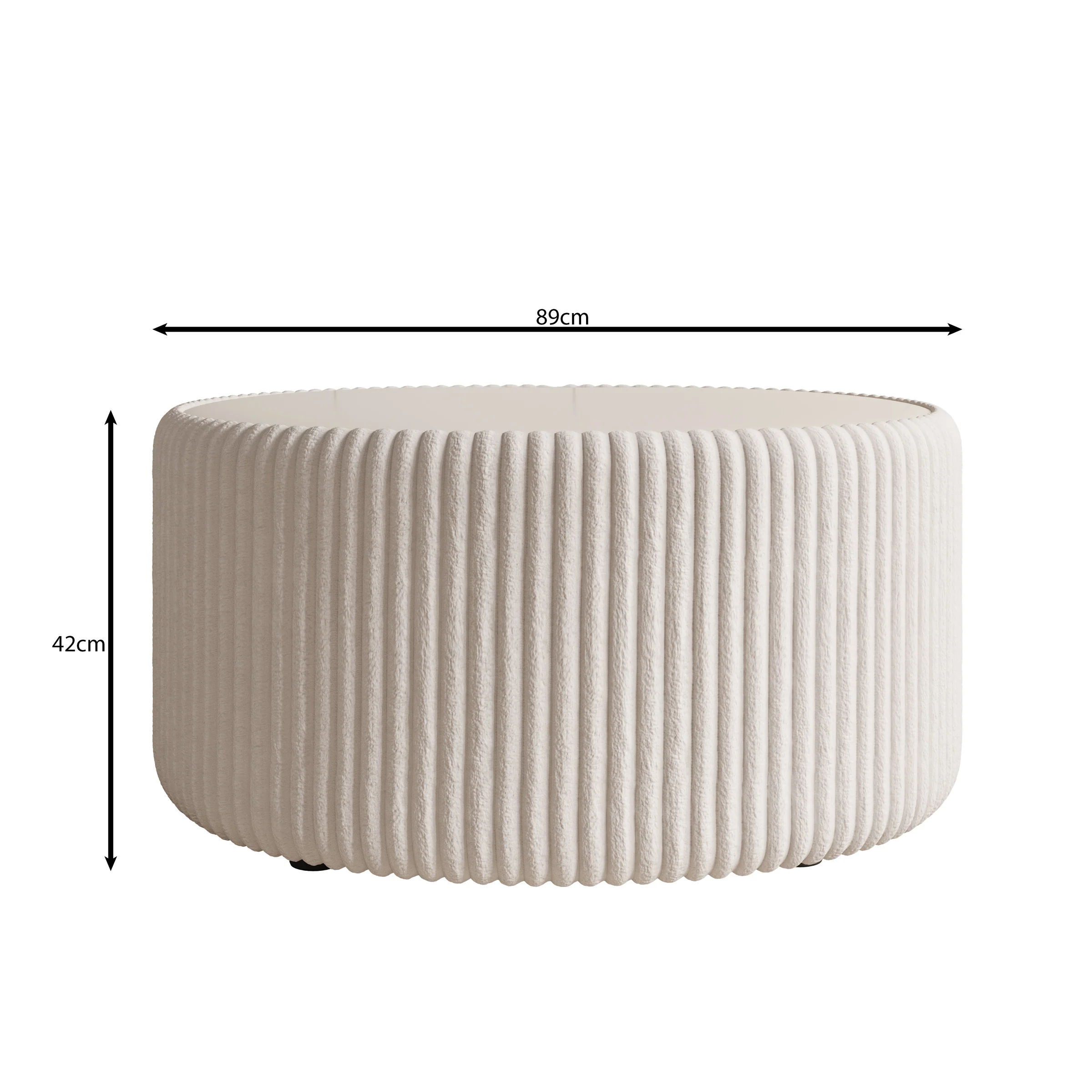 Marano - Salontafel - Fluffy ribstof wit  - 89x89x42 cm - Image 4