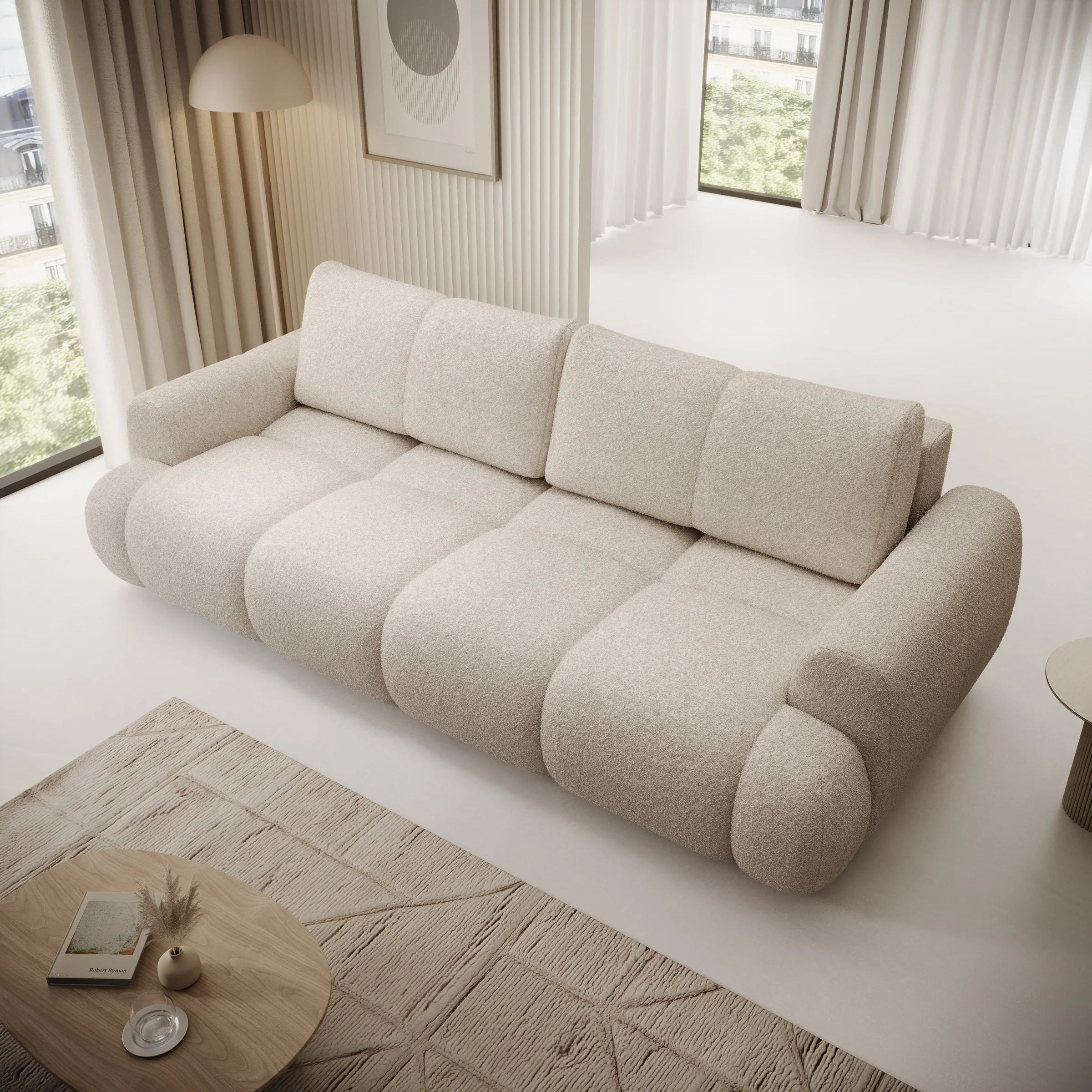 Maravilla - Slaapbank - Teddystof beige - 250x117x85 cm - Image 3