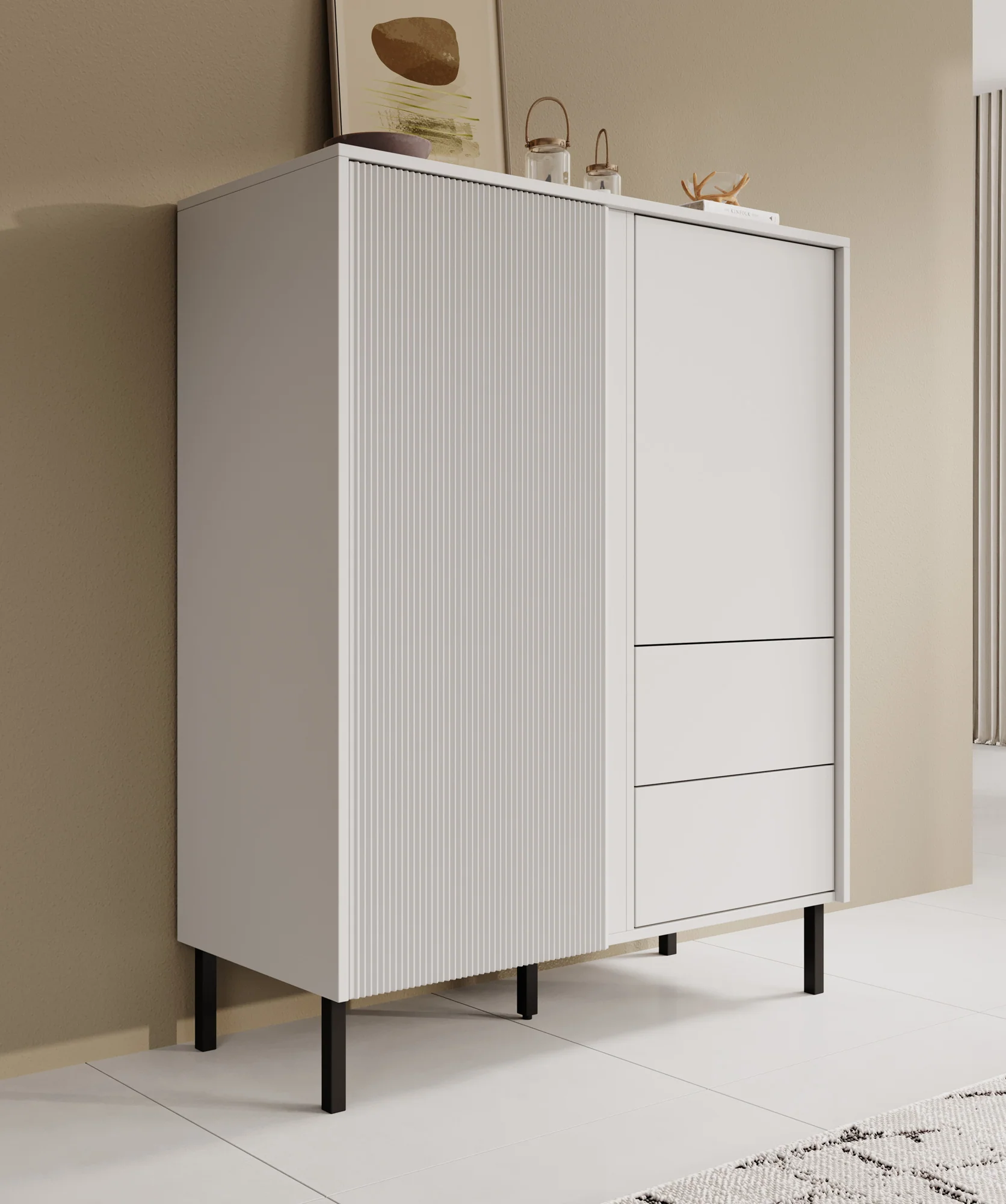 Margareth - Dressoir - Wit - 100x41x122 cm
