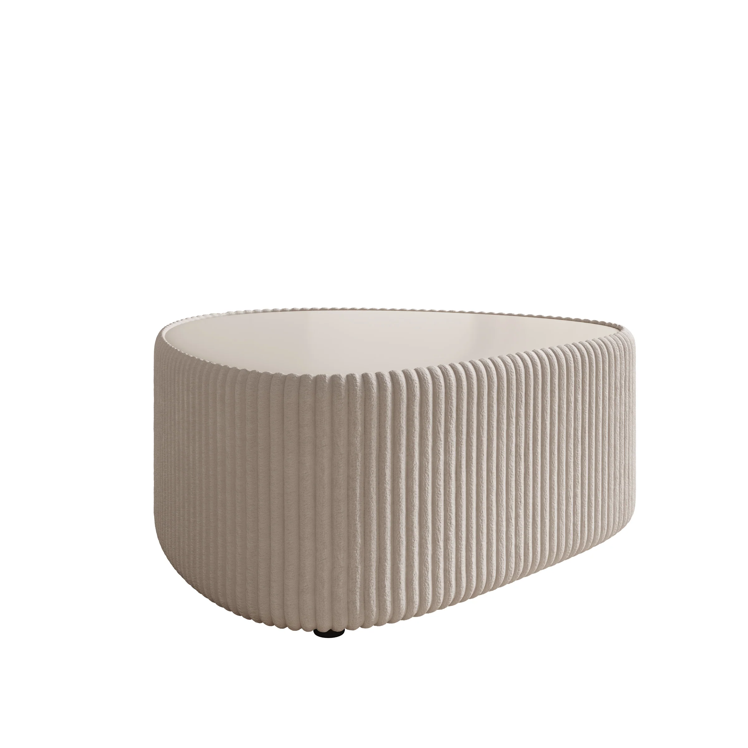 Marlen - Salontafel - Fluffy ribstof wit - 96x89x42 cm - Image 5