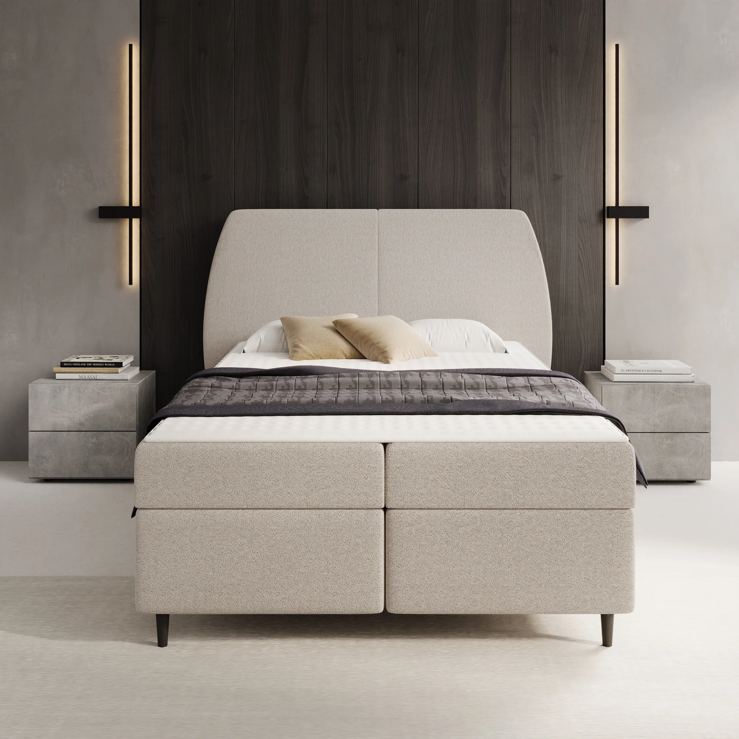 Marvella - Boxspring met opbergruimte - Stof taupe - 140x200 - Image 3