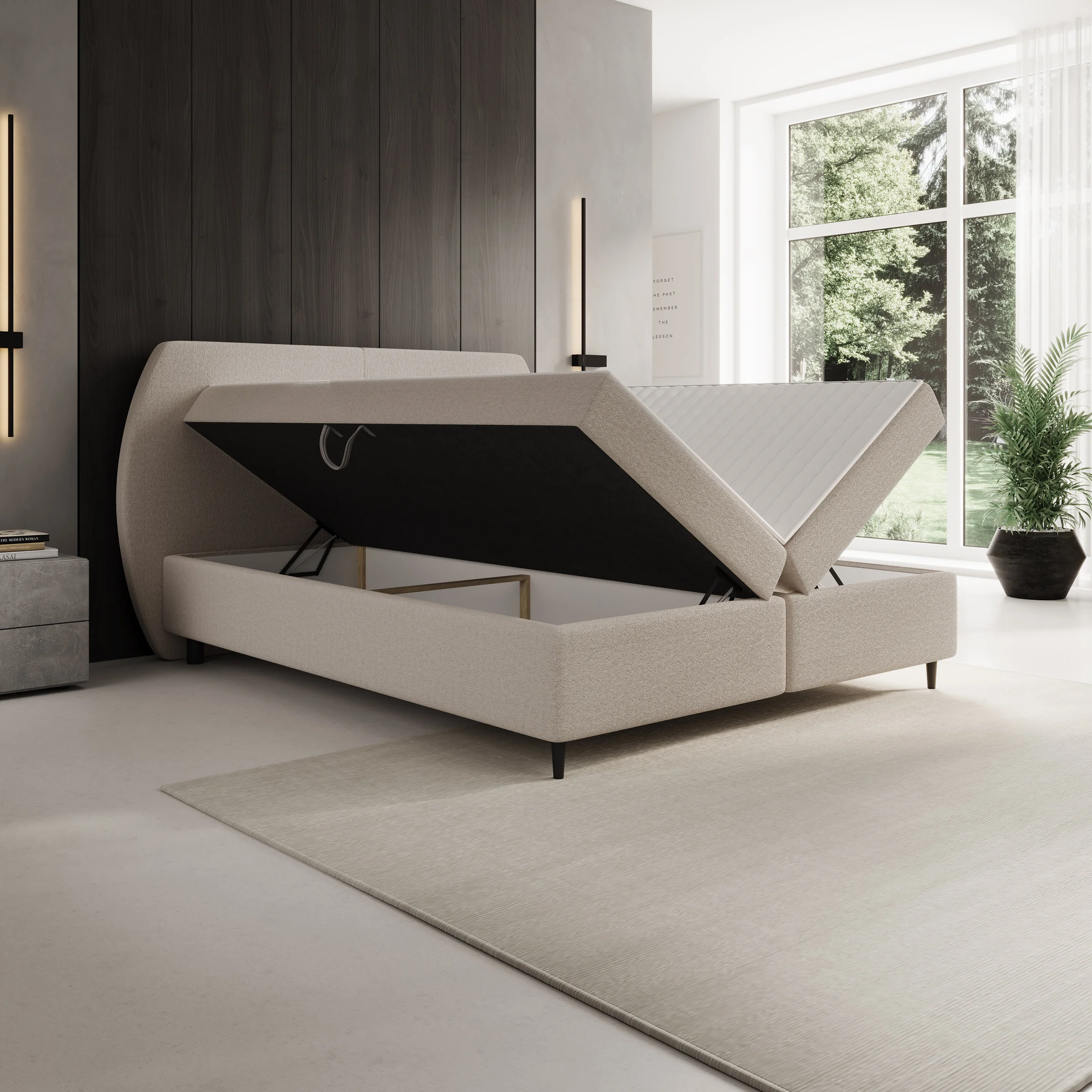 Marvella - Boxspring met opbergruimte - Stof taupe - 180x200 - Image 2
