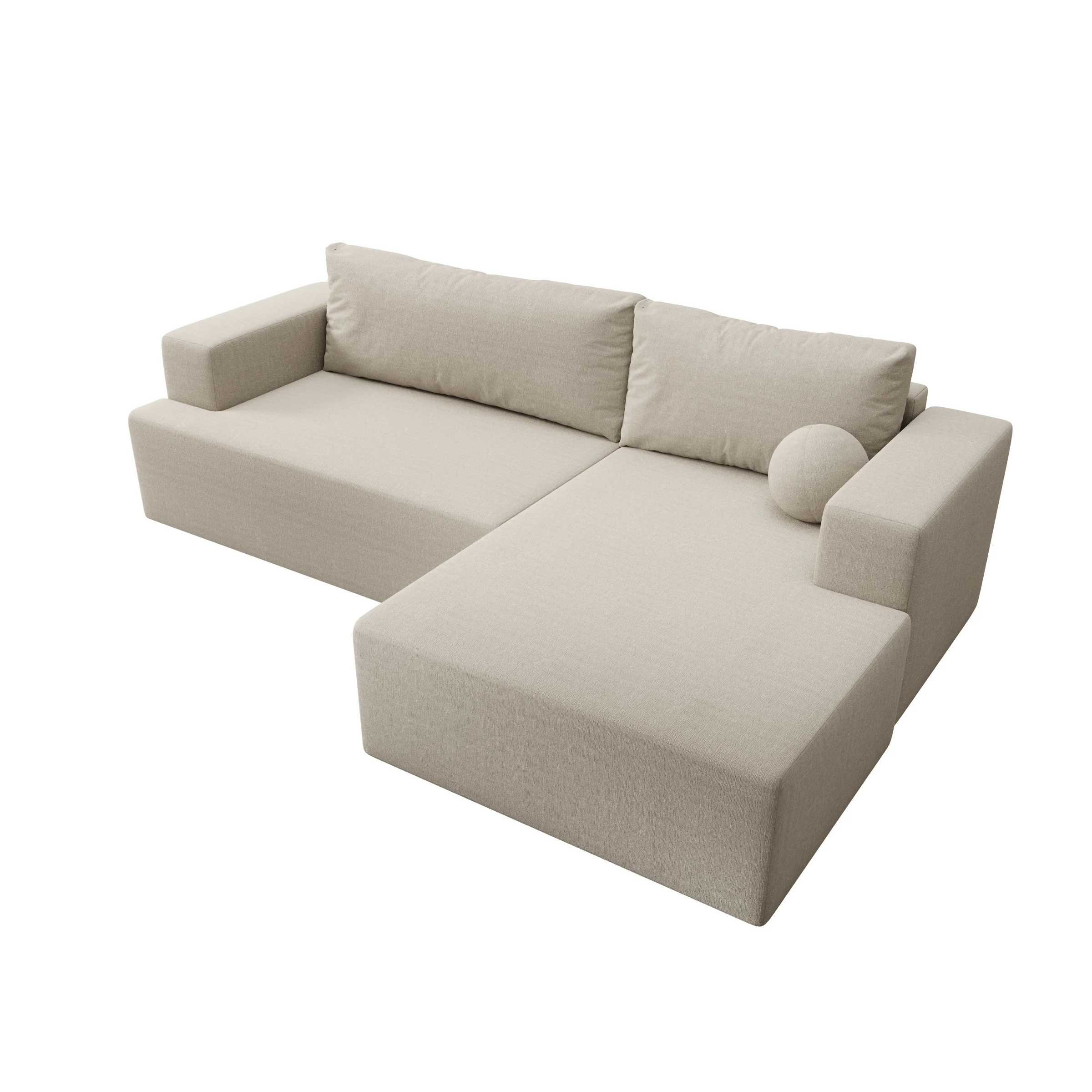 Mavana - Hoekbank 2-zits met chaise longue - Teddystof beige - Rechts - Image 5