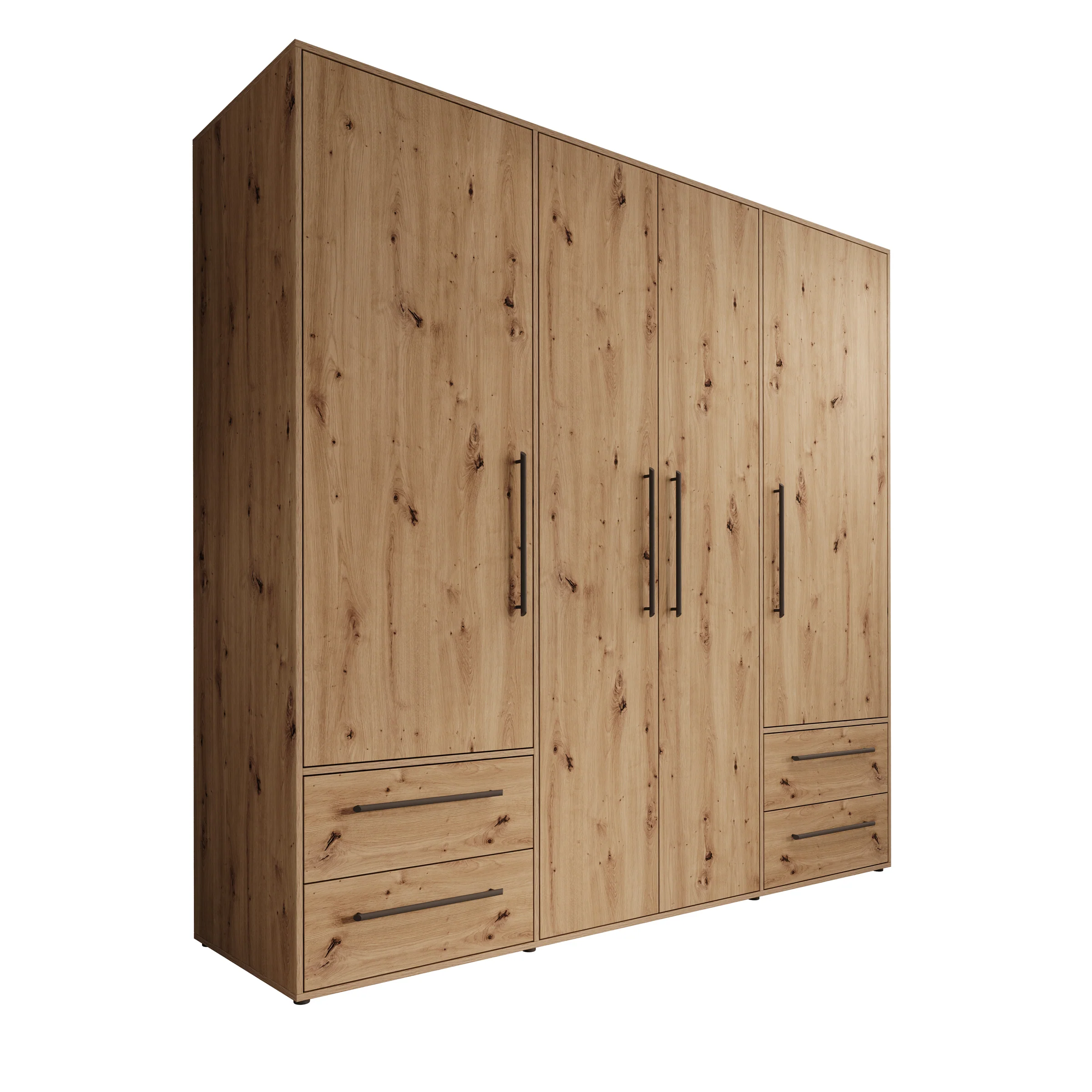 Mayen - Kledingkast 4 deuren - Eikenpatroon - 206x59x200 cm - Image 6